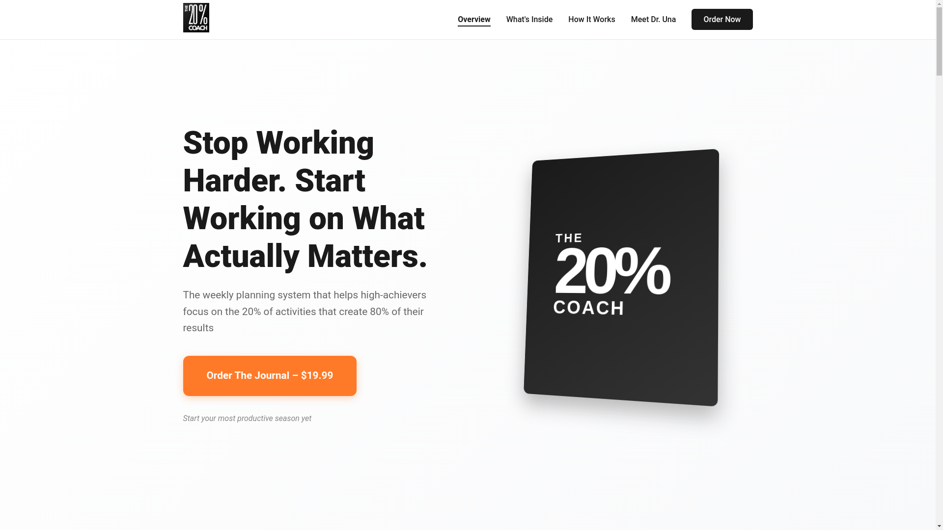 website screenshot of https://the-20-percent-coach.pages.dev/