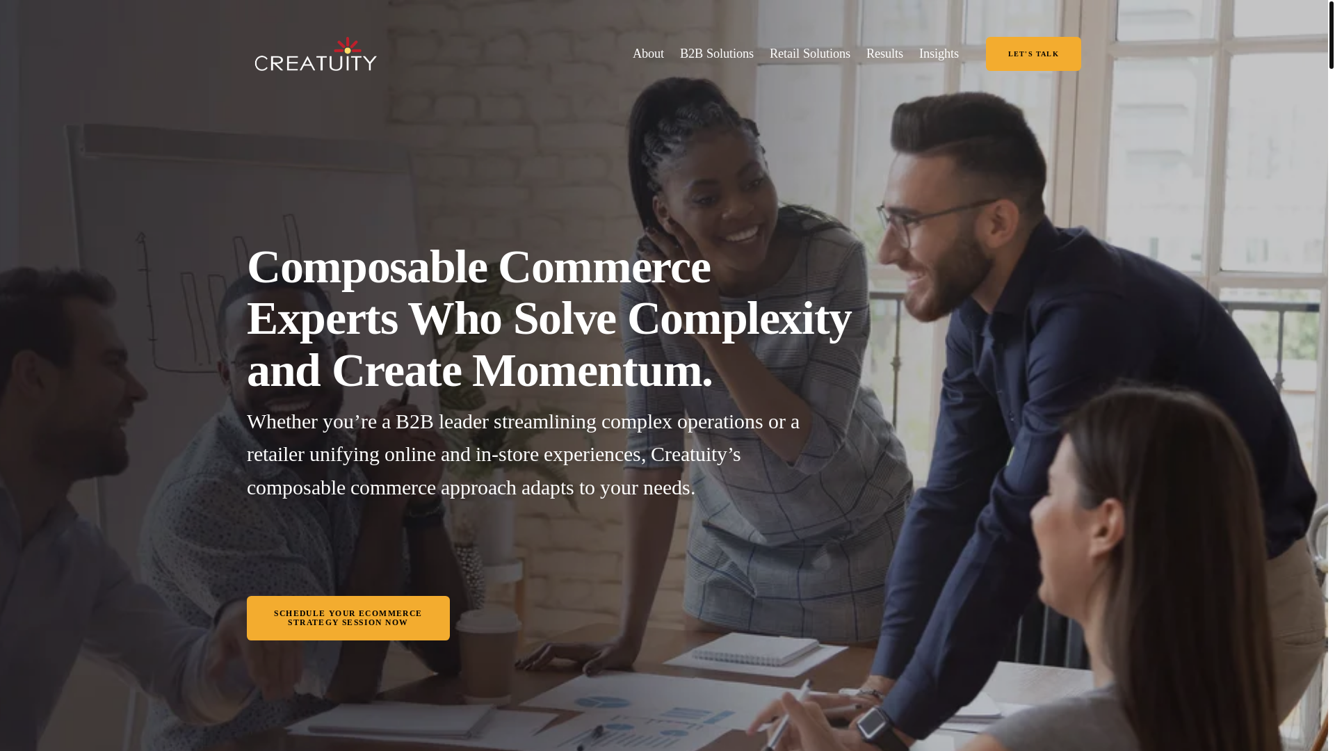 website screenshot of https://choosecreatuity.com/