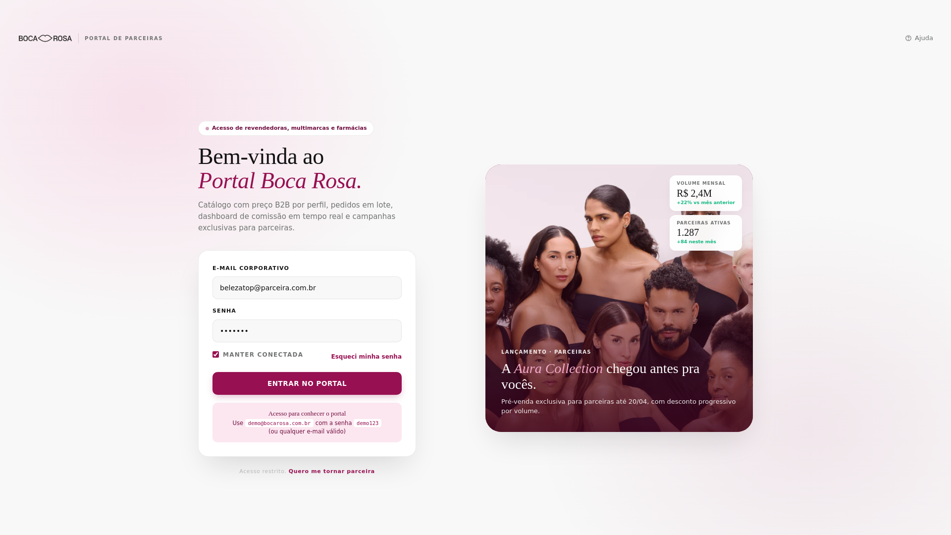 website screenshot of https://bocarosa-b2b.pages.dev/