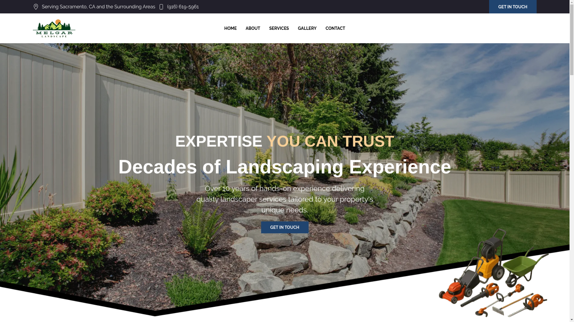 website screenshot of https://melgarlandscape.com/