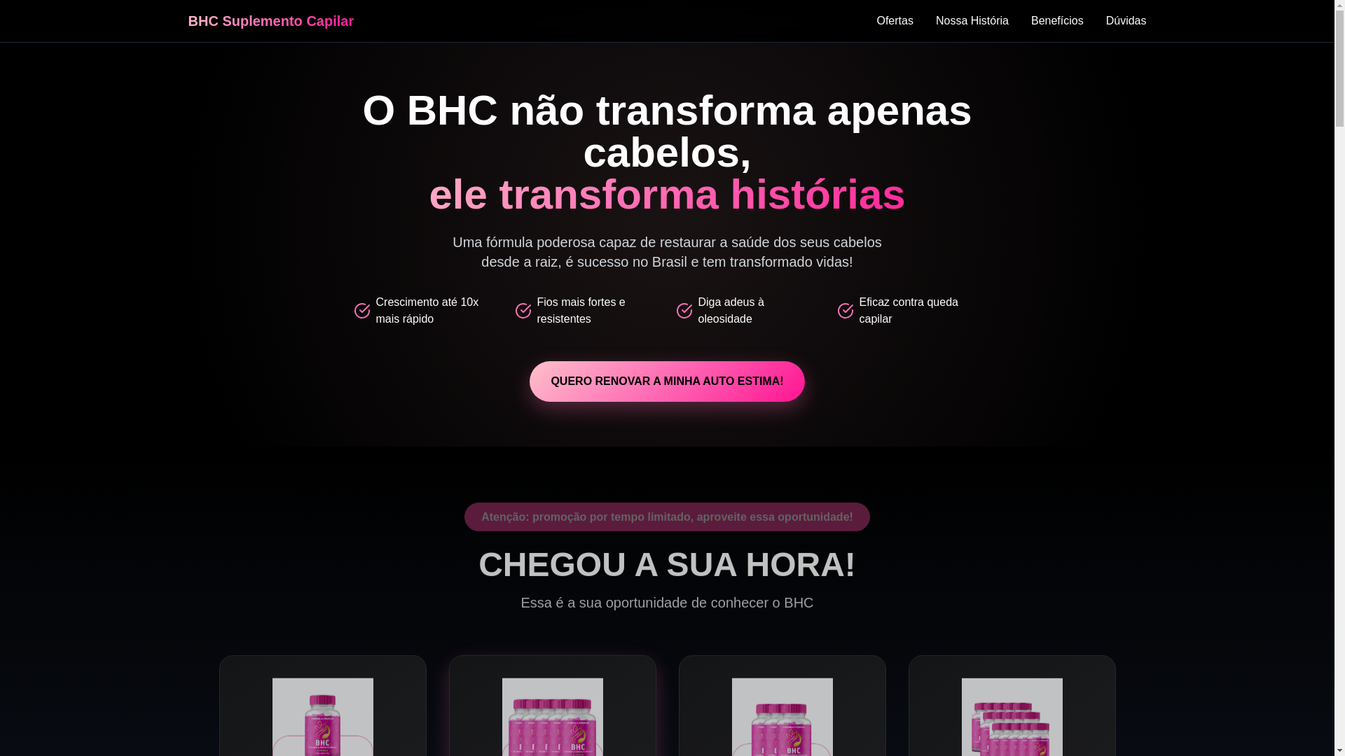 website screenshot of https://bhccabelos.com.br/