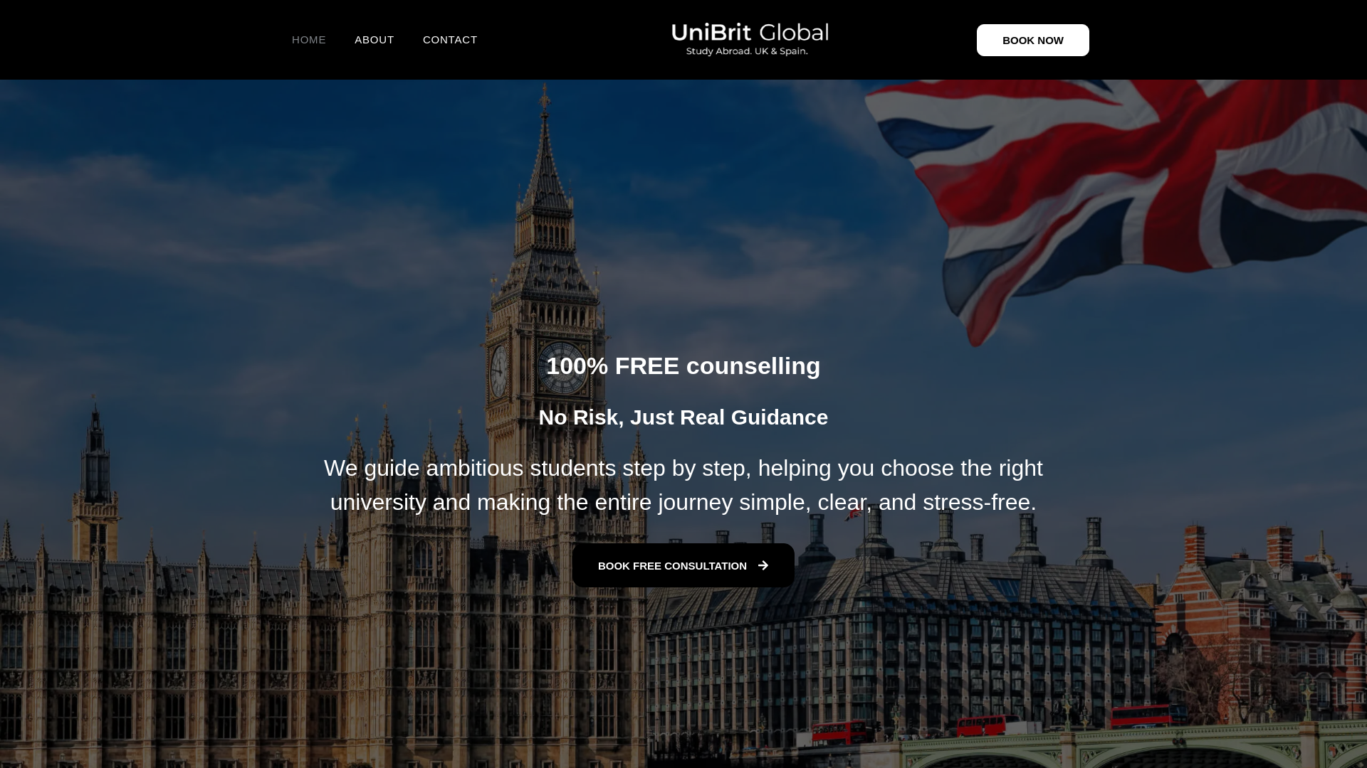 website screenshot of https://unibritglobal.com/