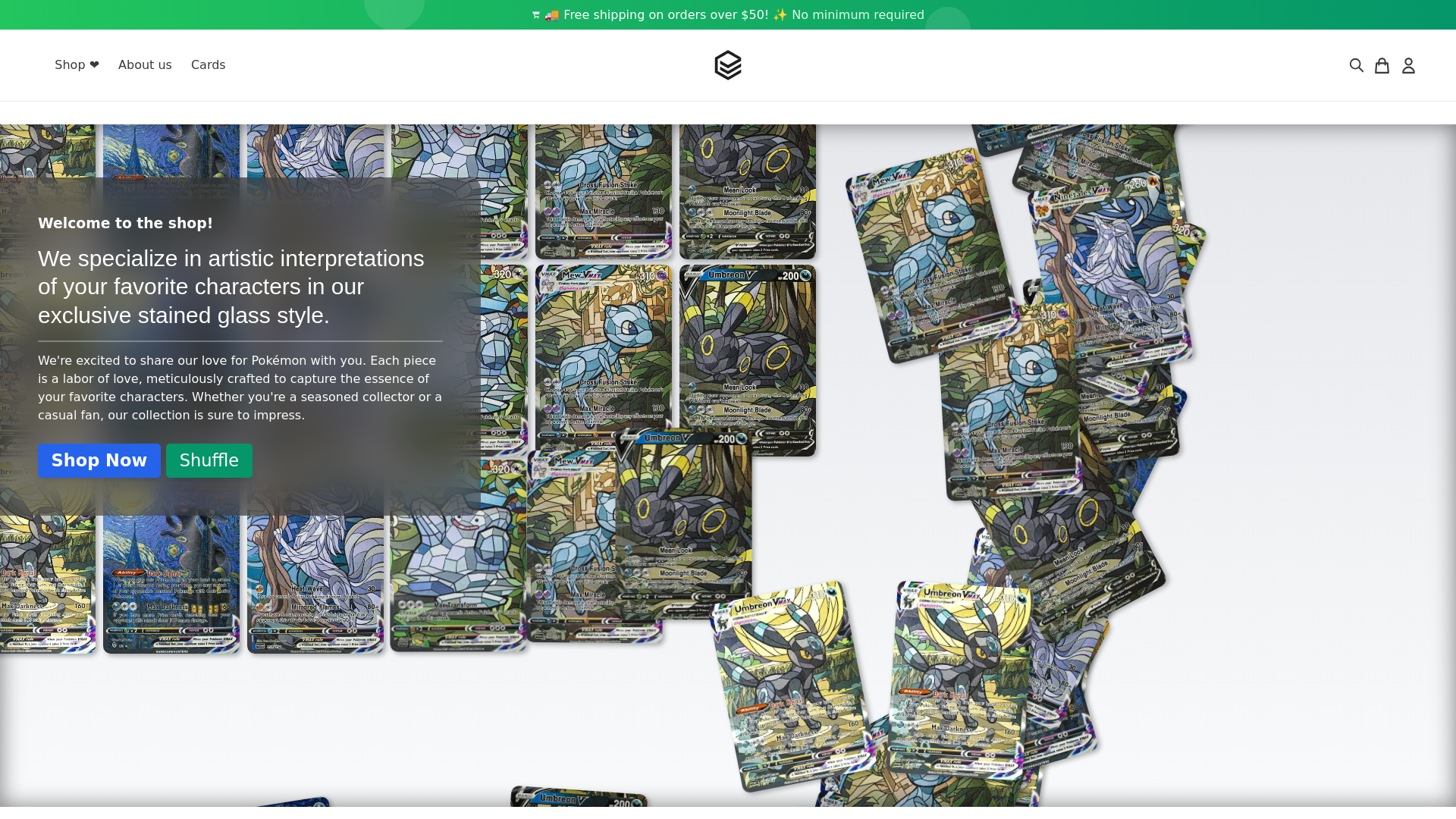 website screenshot of https://rarecardhunterz.com
