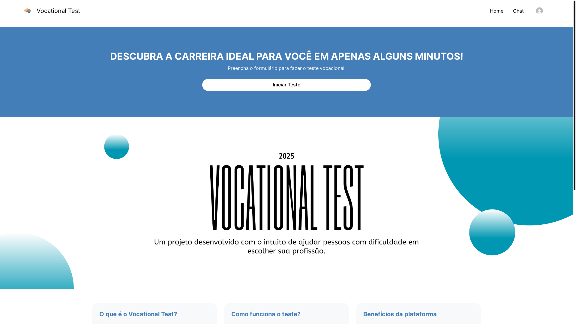 website screenshot of https://vocationaltest.com.br/
