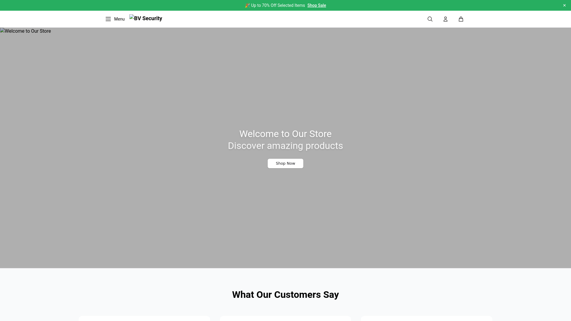 website screenshot of https://bvsecurityhub.shop/