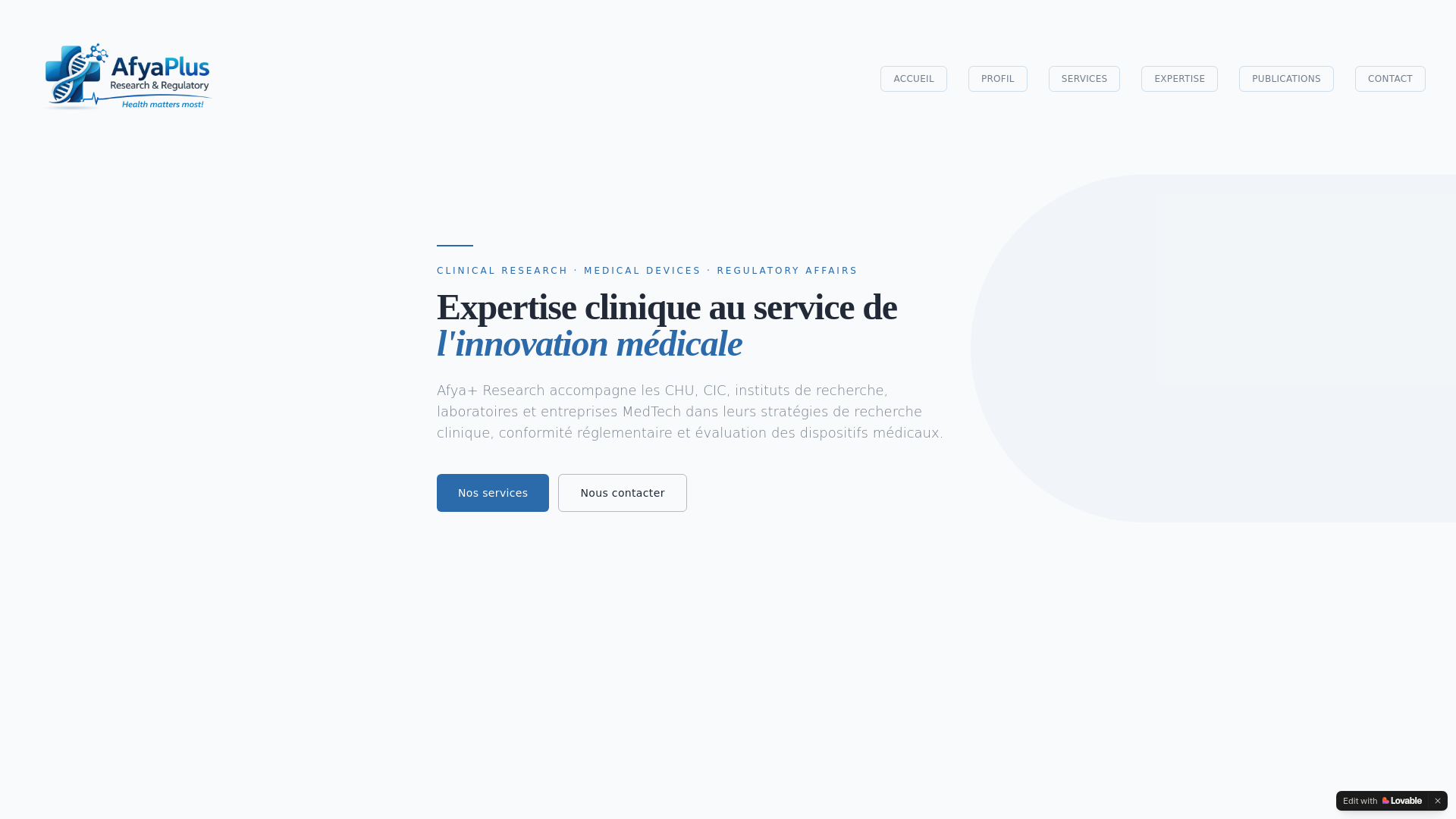 website screenshot of https://afyaplusresearch.com