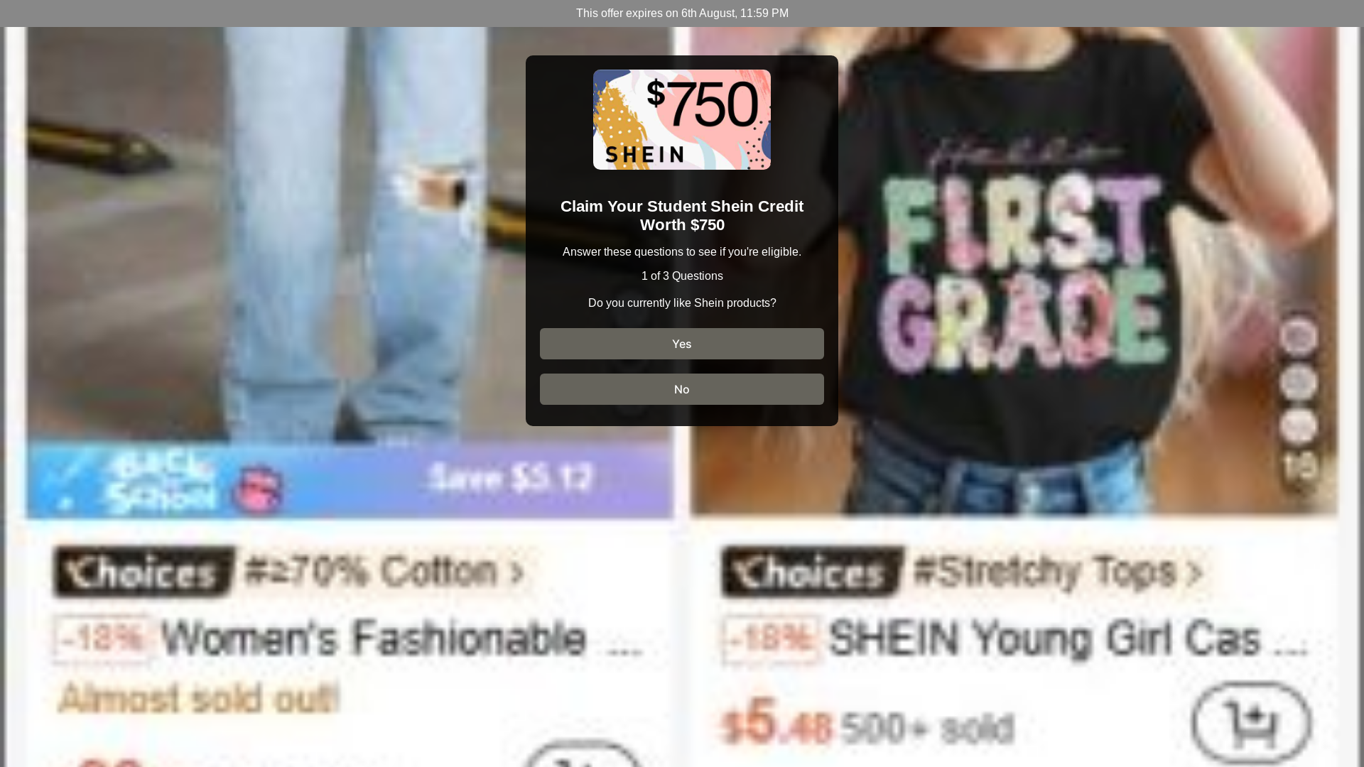 website screenshot of https://sheinstudentquiz.pages.dev/