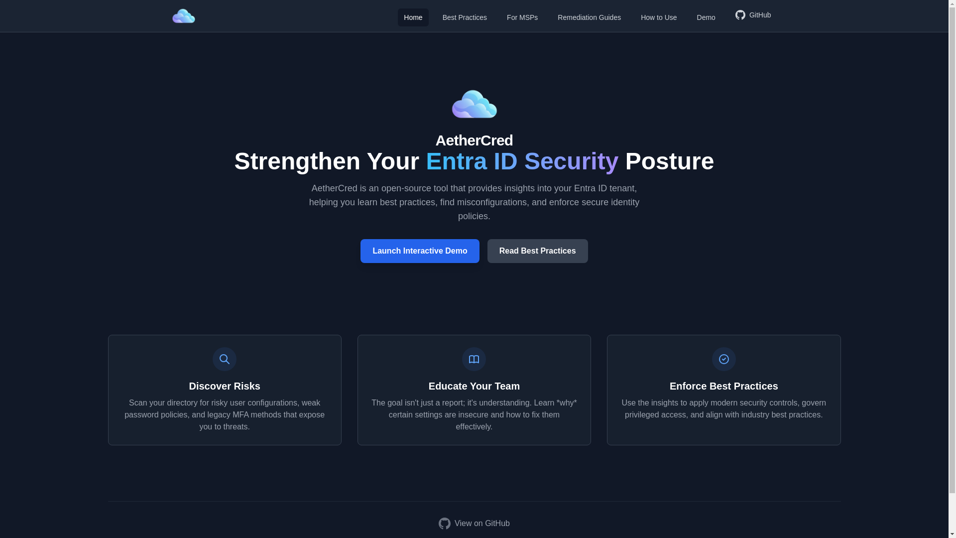 website screenshot of https://aethercred-website.pages.dev/