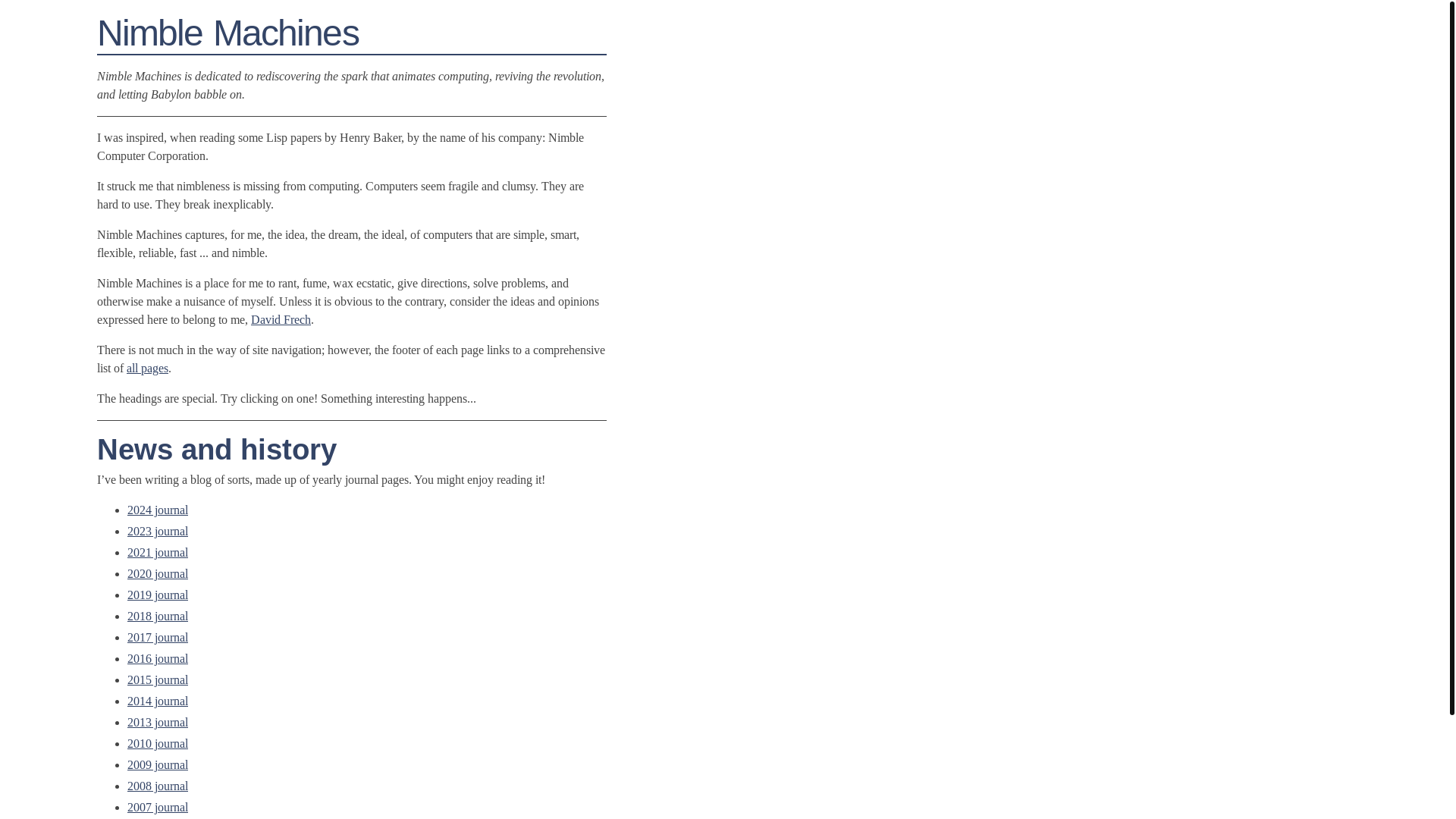 website screenshot of https://nimblemachines.pages.dev/