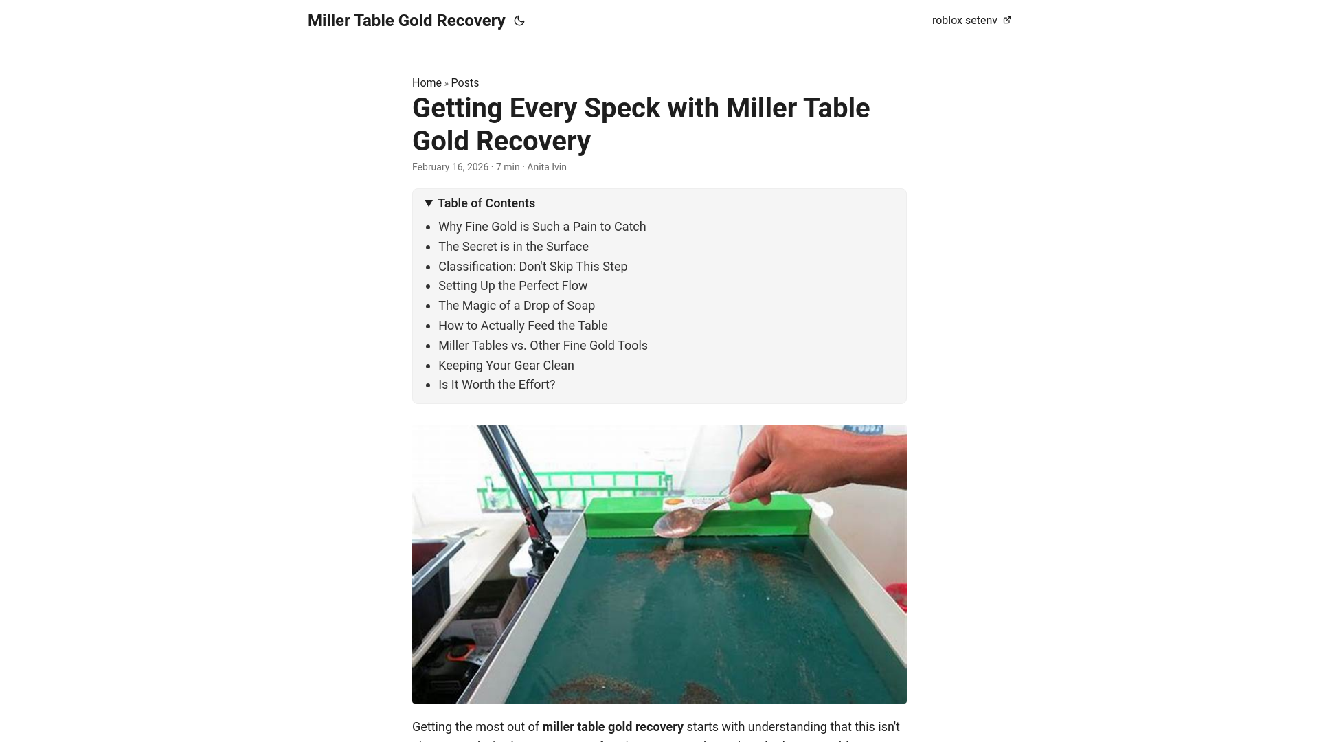 website screenshot of https://miller-table-gold-recovery.pages.dev/