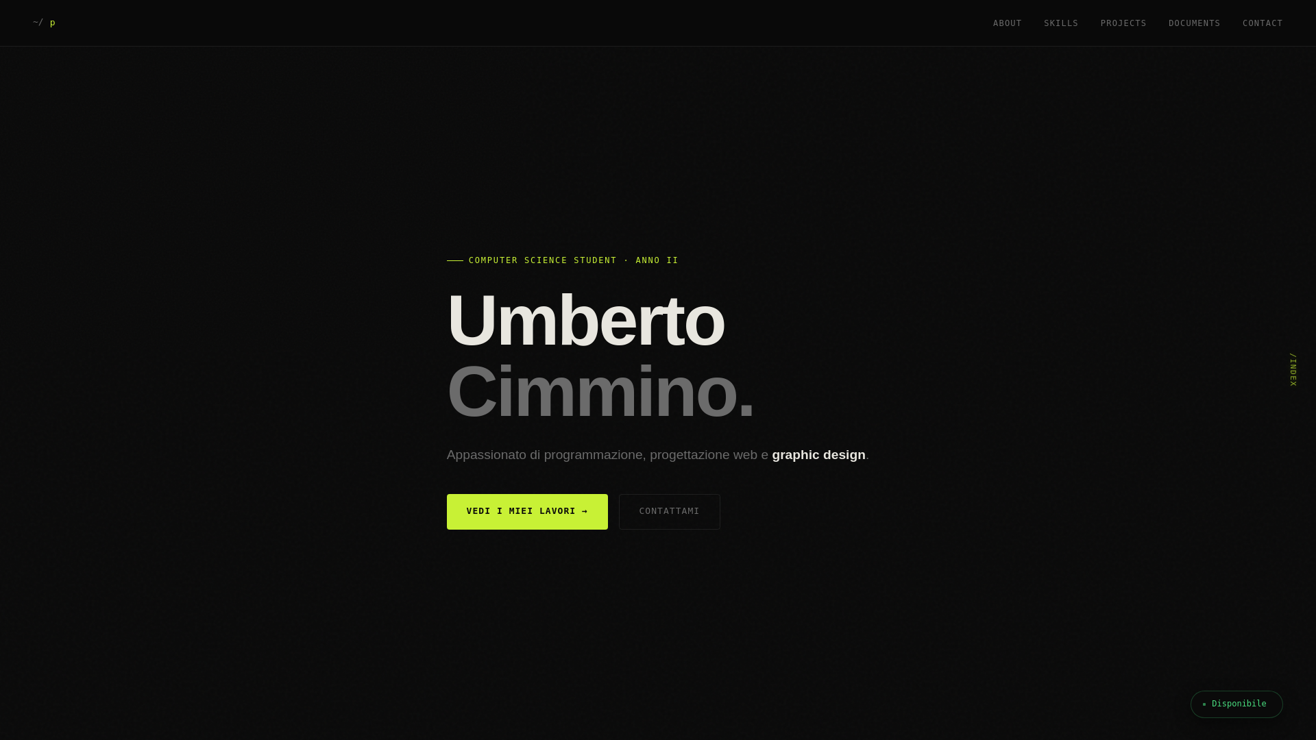 website screenshot of https://umbertocimmino.it