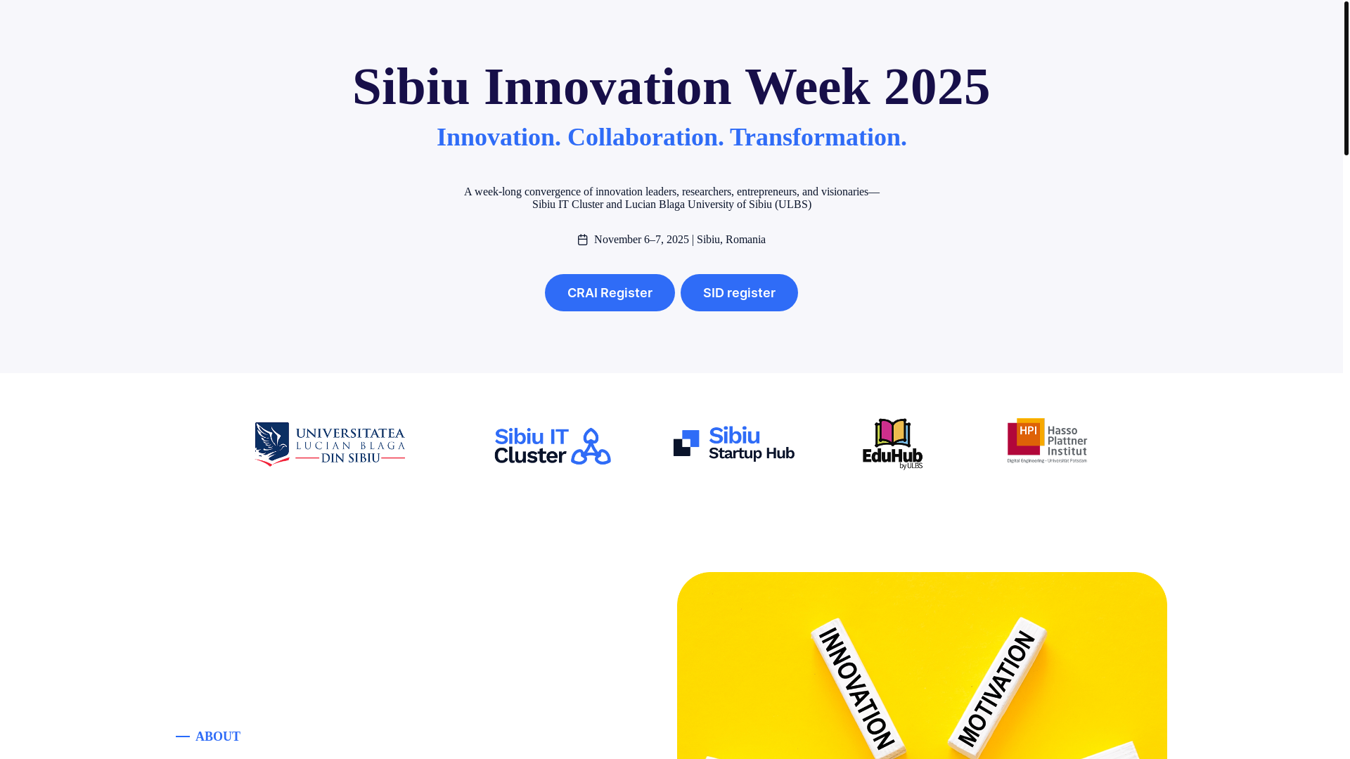 website screenshot of https://innovationweek.ro/