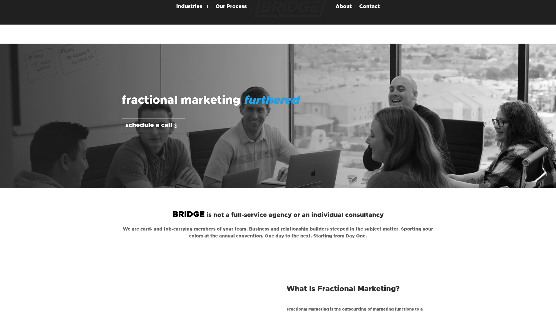 website screenshot of https://bridgecamps.co/