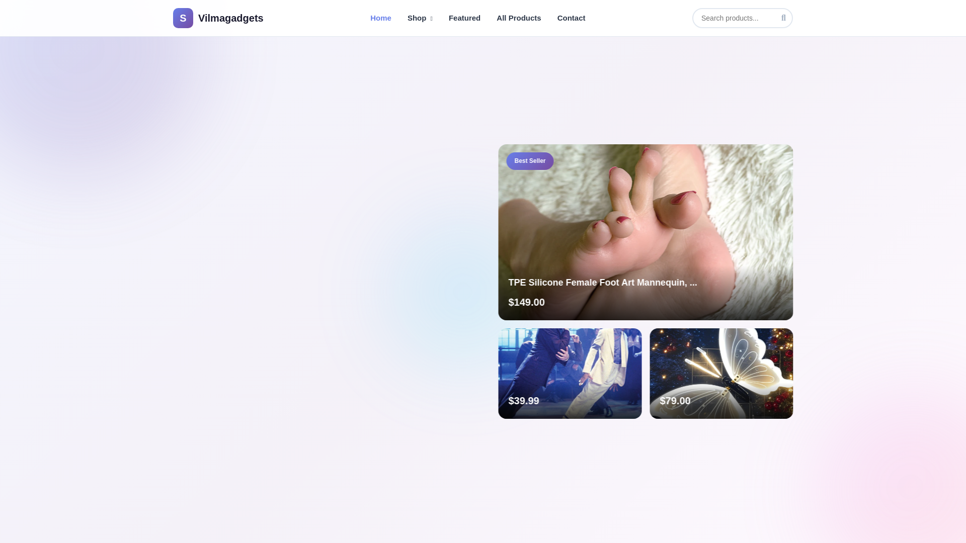 website screenshot of https://vilmagadgets.store