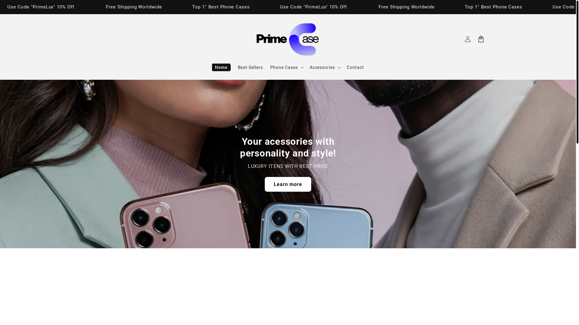 website screenshot of https://primecaseworld.shop/