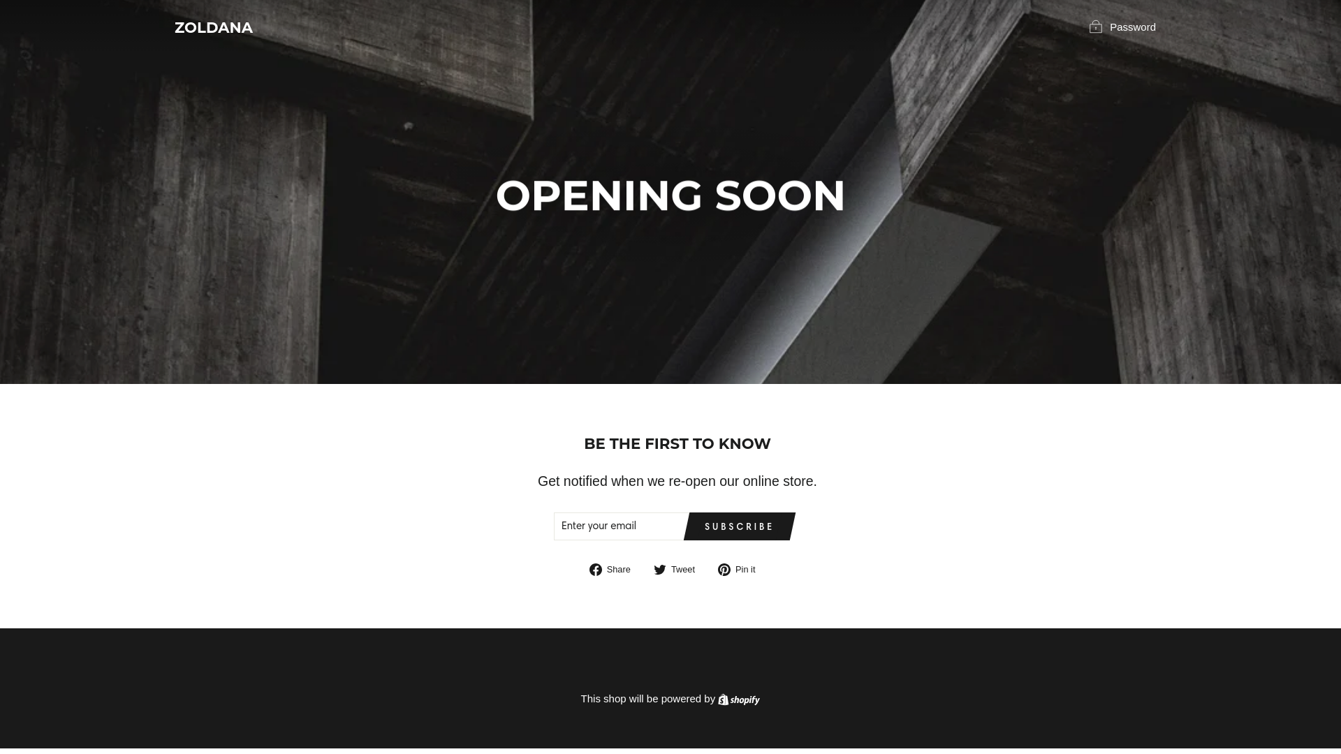 website screenshot of https://zoldana-clothing.com/