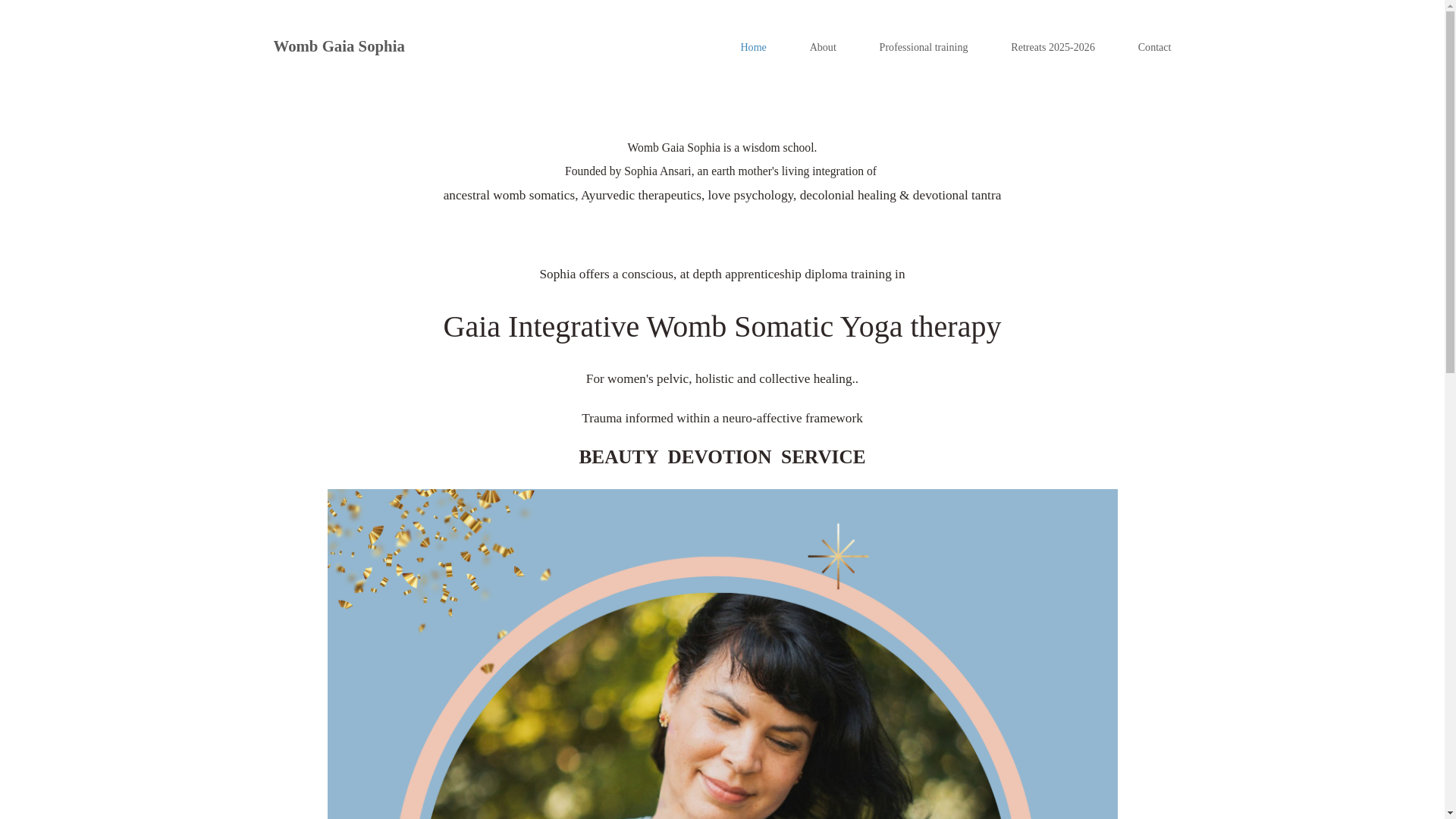website screenshot of https://wombgaiasophia.org/