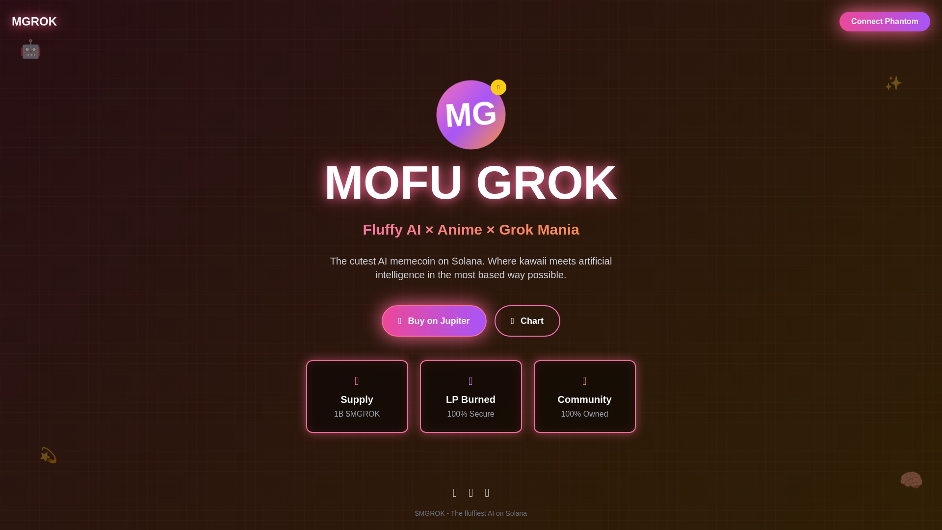website screenshot of https://mgroktoken-test.online/