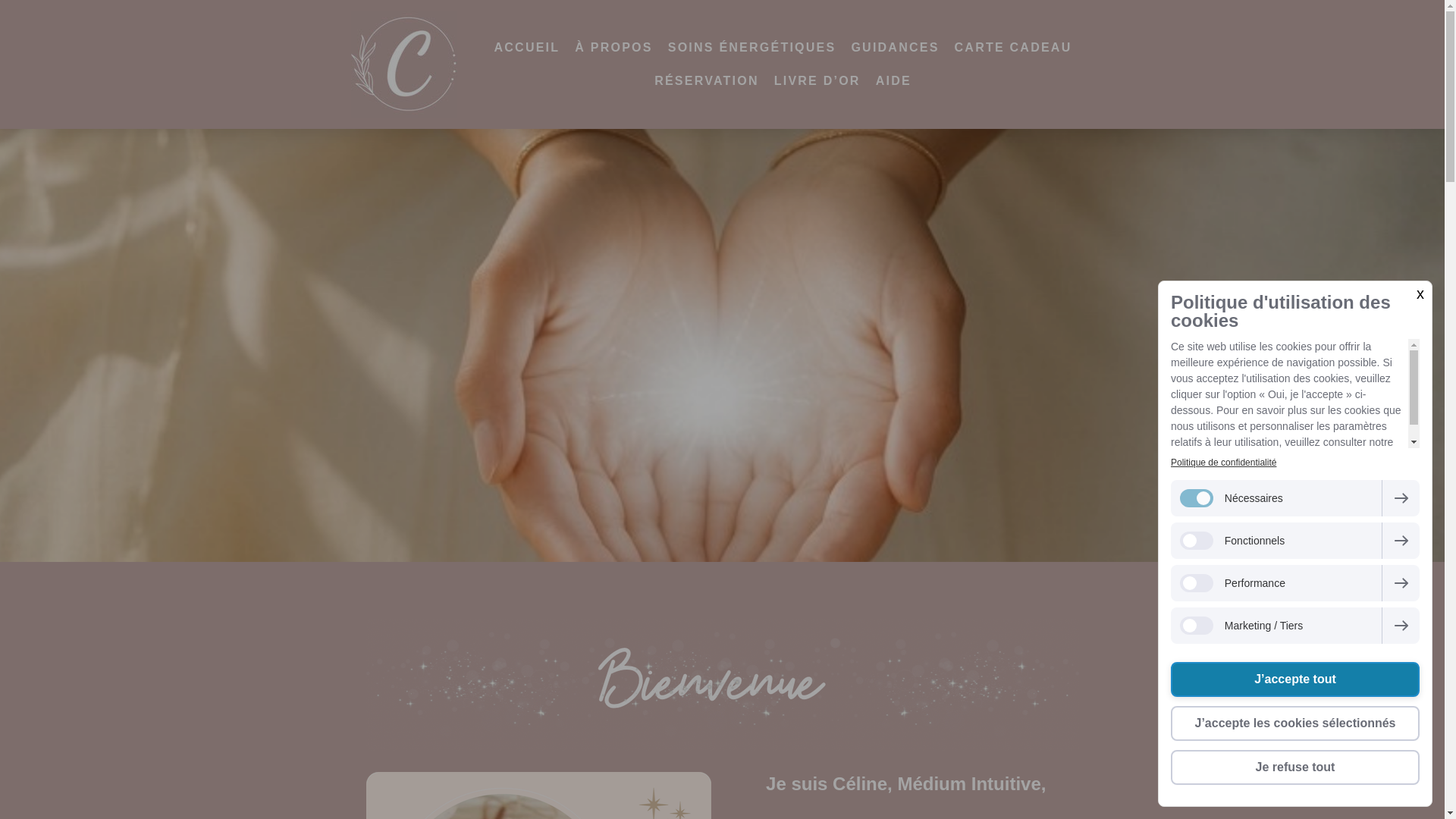 website screenshot of https://celinemediumintuitive.fr/