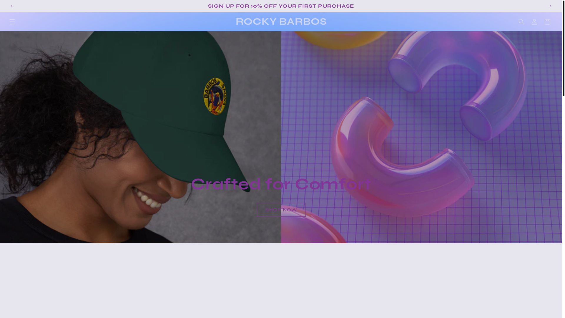 website screenshot of https://rockybarbos.com/