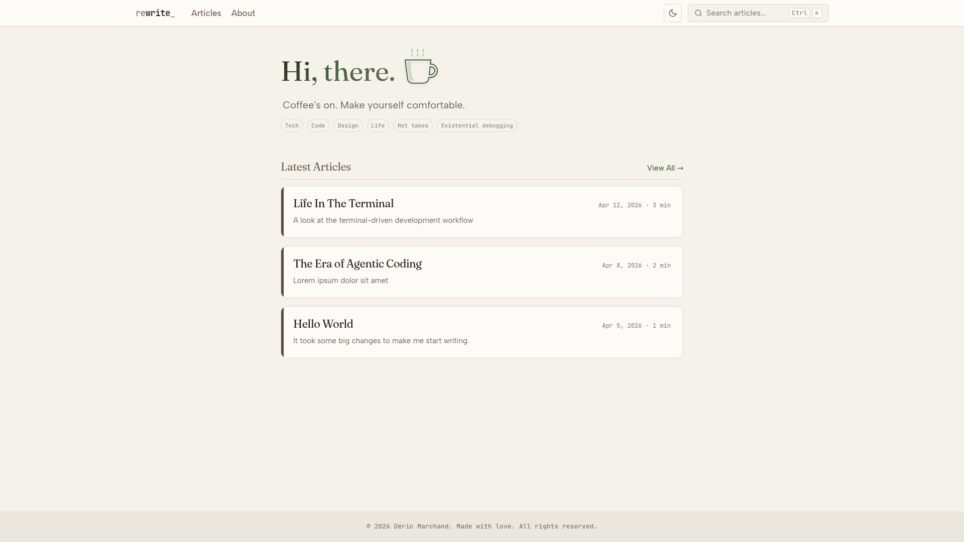 website screenshot of https://dericmarchand.pages.dev/