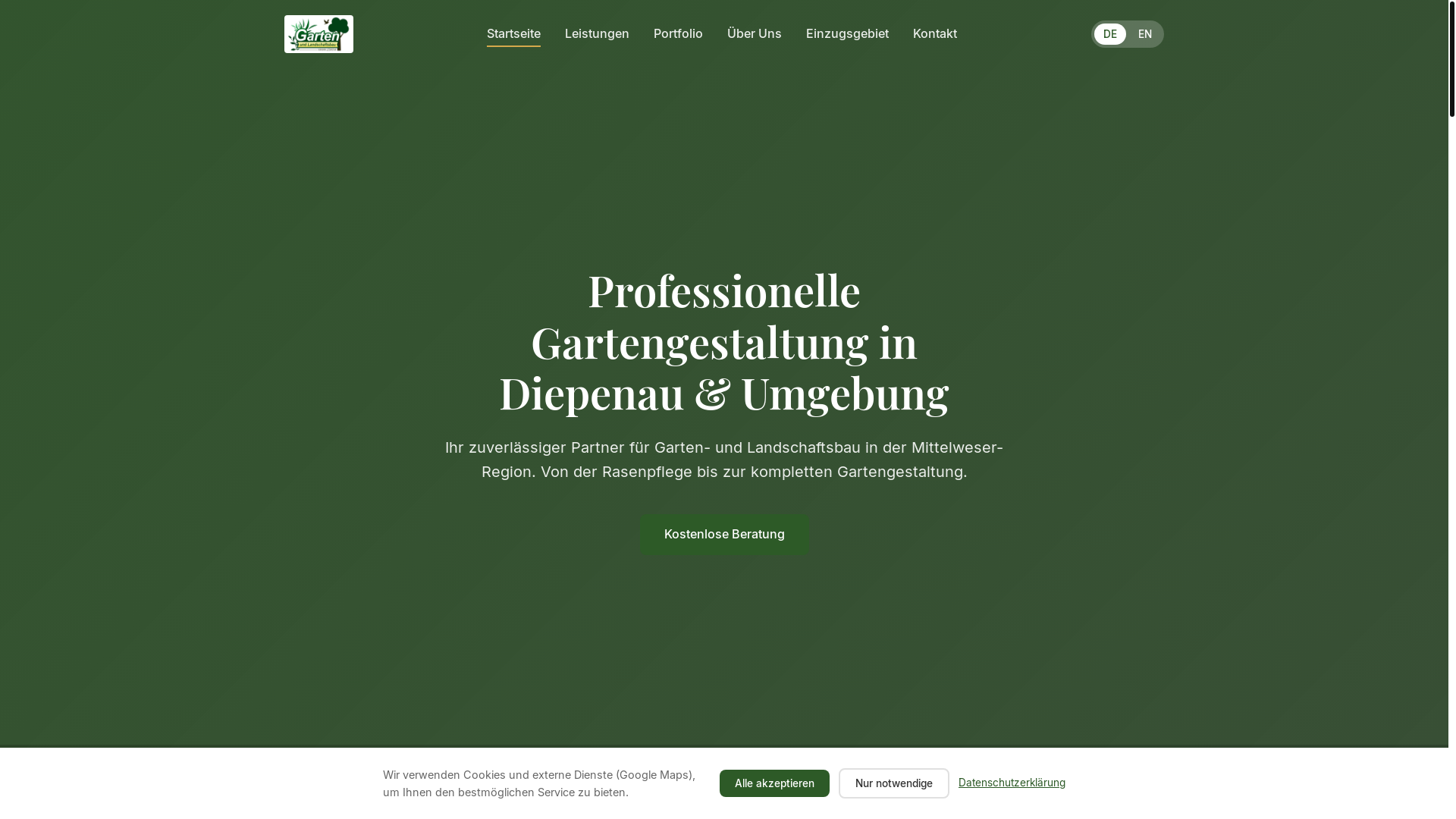 website screenshot of https://leskovagarten.de/