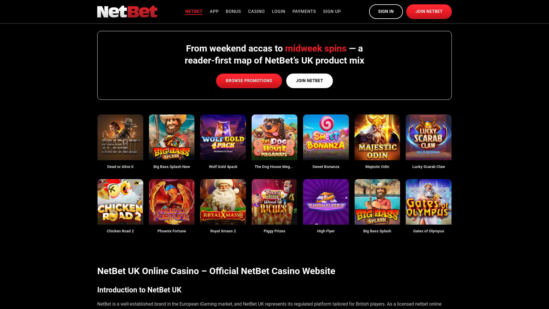website screenshot of https://netbet-uk.com