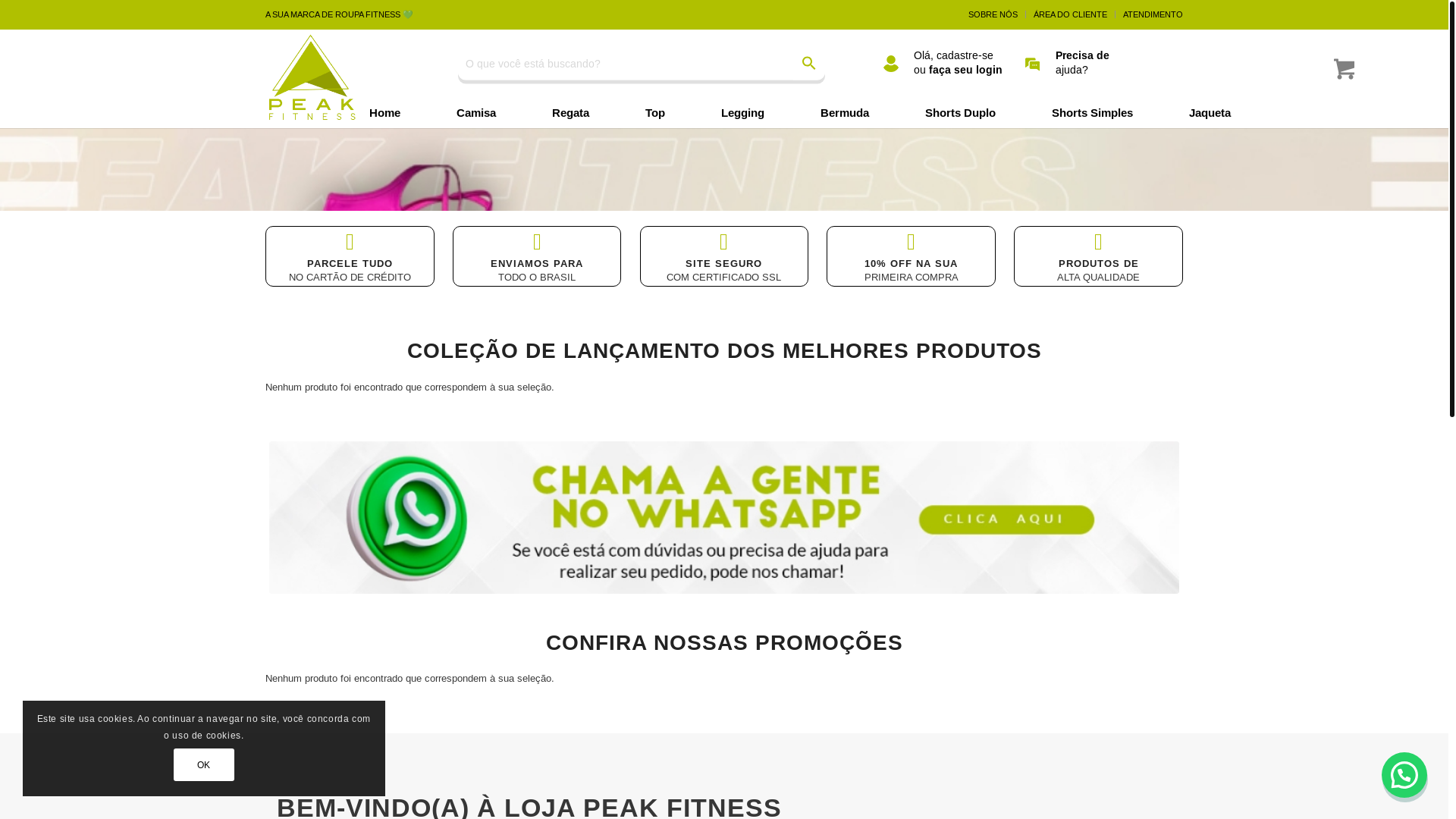 website screenshot of https://lojapeakfitness.com.br/