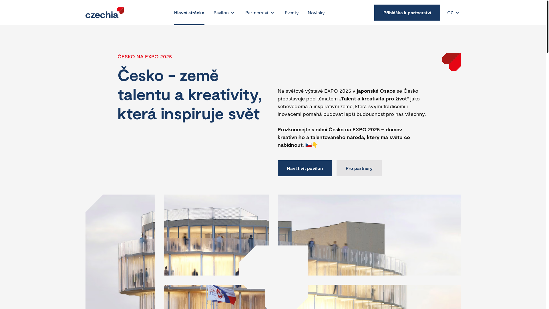 website screenshot of https://expo2025czechia.com/