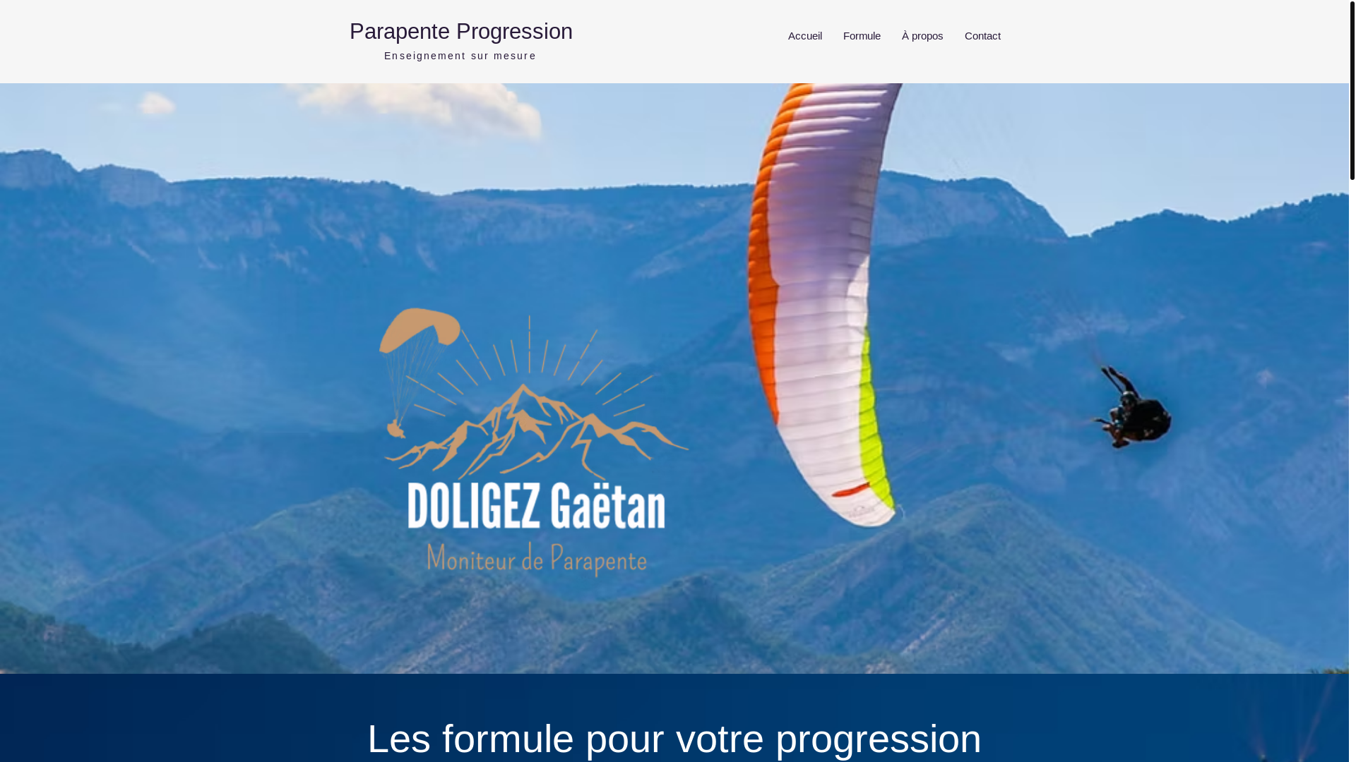 website screenshot of https://parapenteprogression.com/