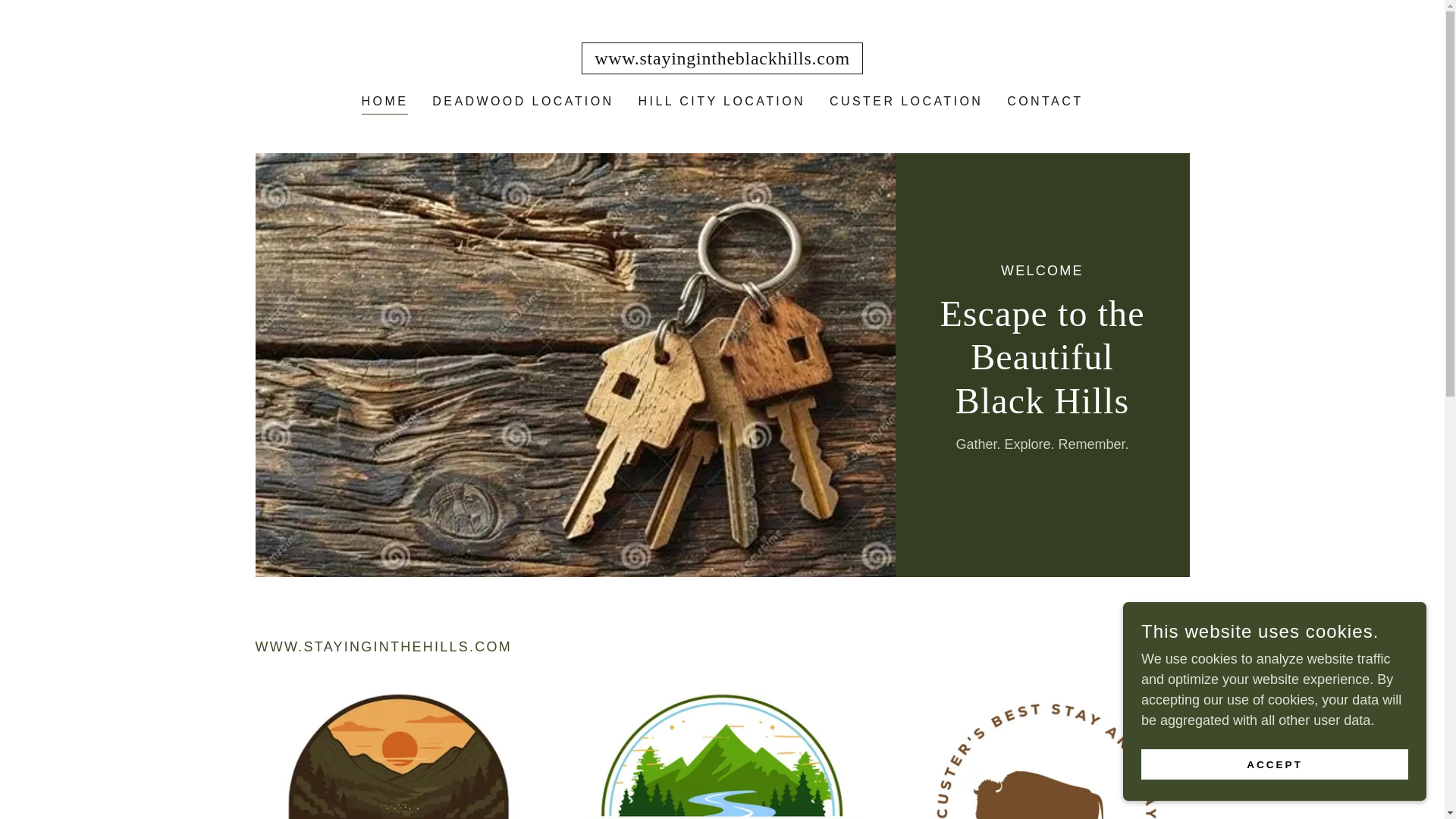 website screenshot of https://stayingintheblackhills.com/