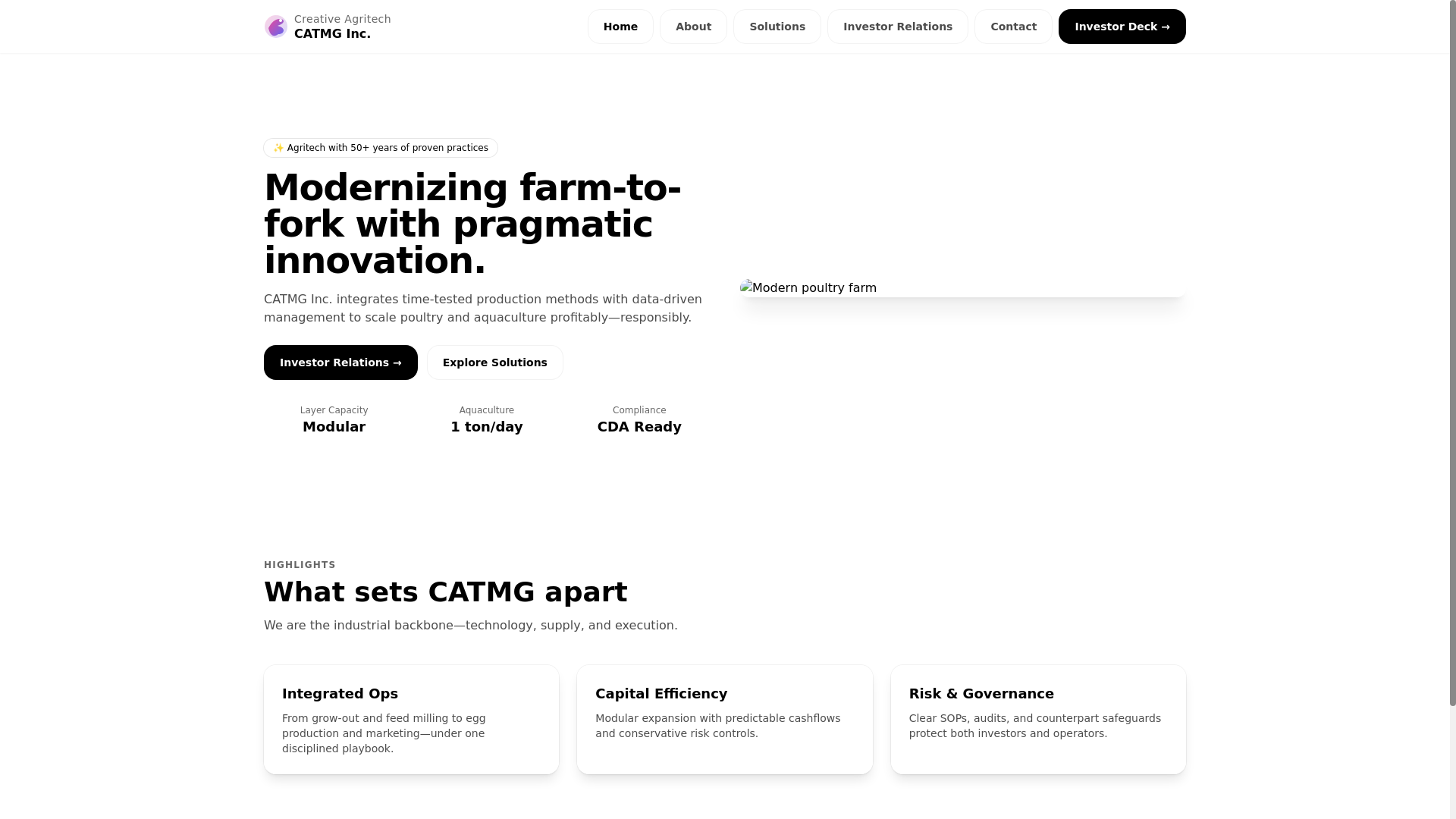 website screenshot of https://catmgexcellence.com/