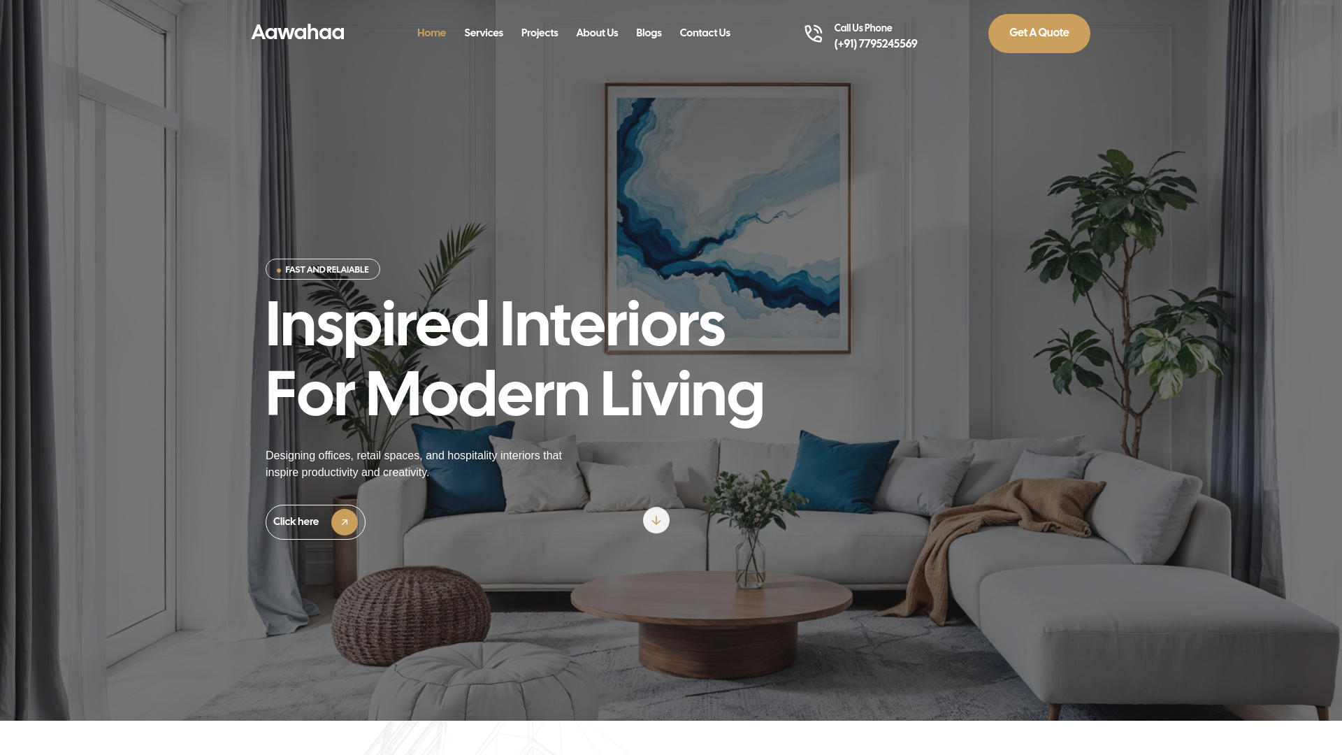 website screenshot of https://aawahaa.com/