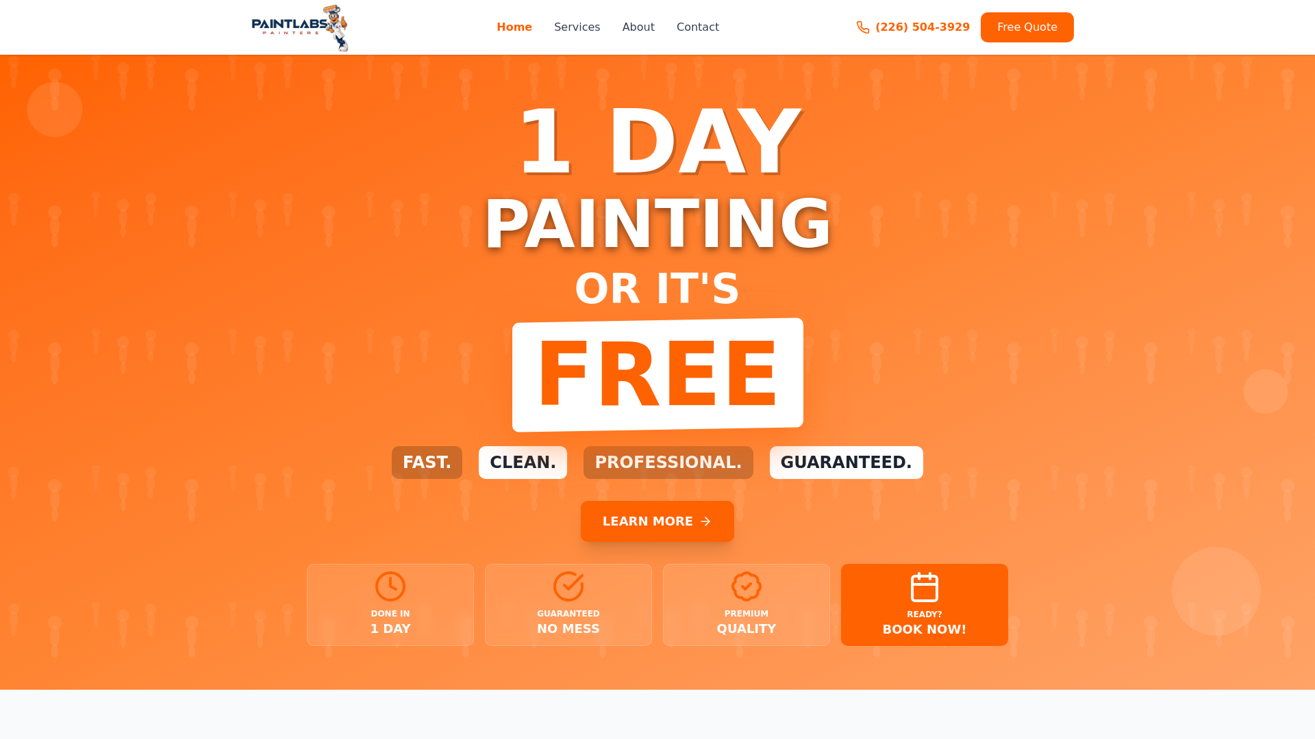 website screenshot of https://paintlabs.ca/