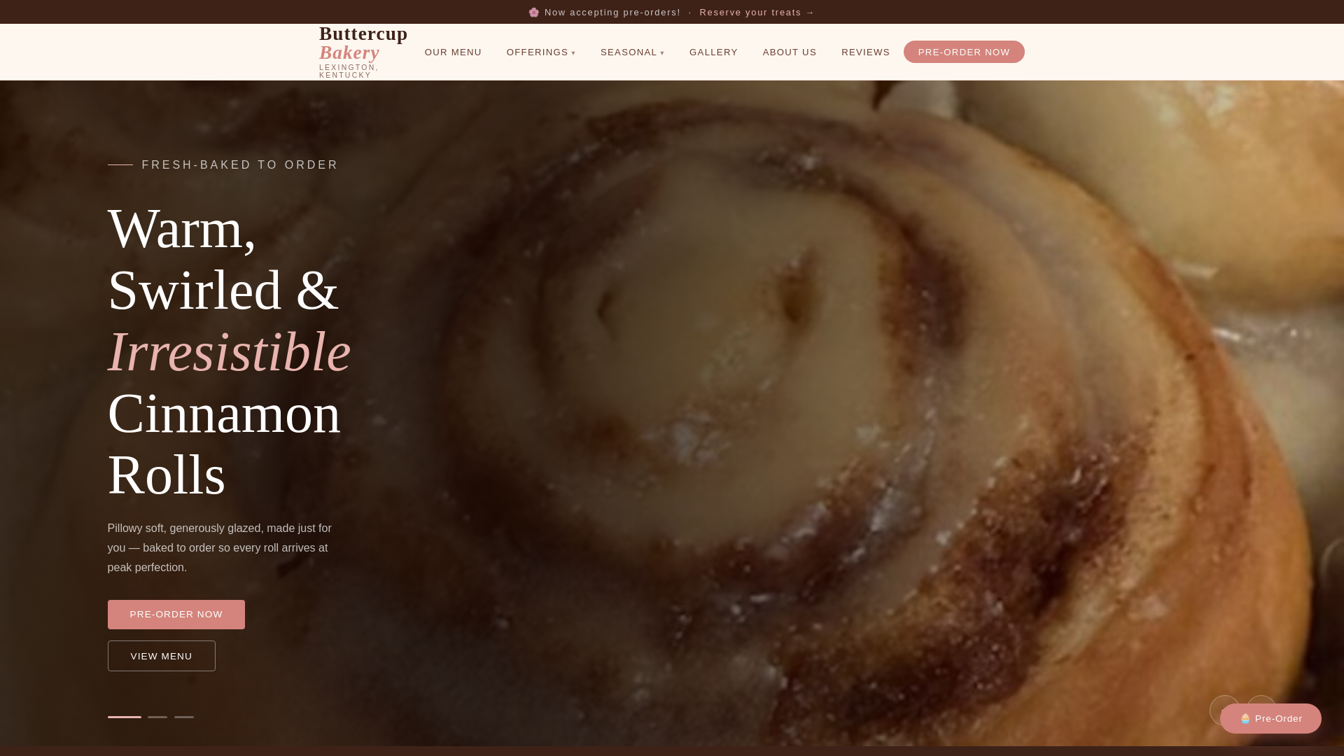 website screenshot of https://buttercupbakerylex.com/