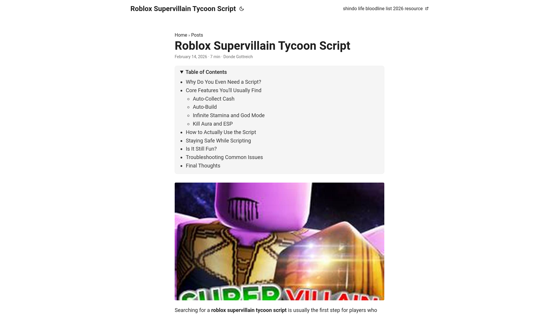 website screenshot of https://robloxsupervillaintycoonscript.pages.dev/
