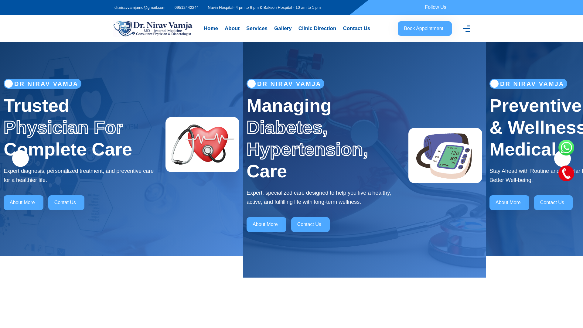 website screenshot of https://drniravvamja.in/