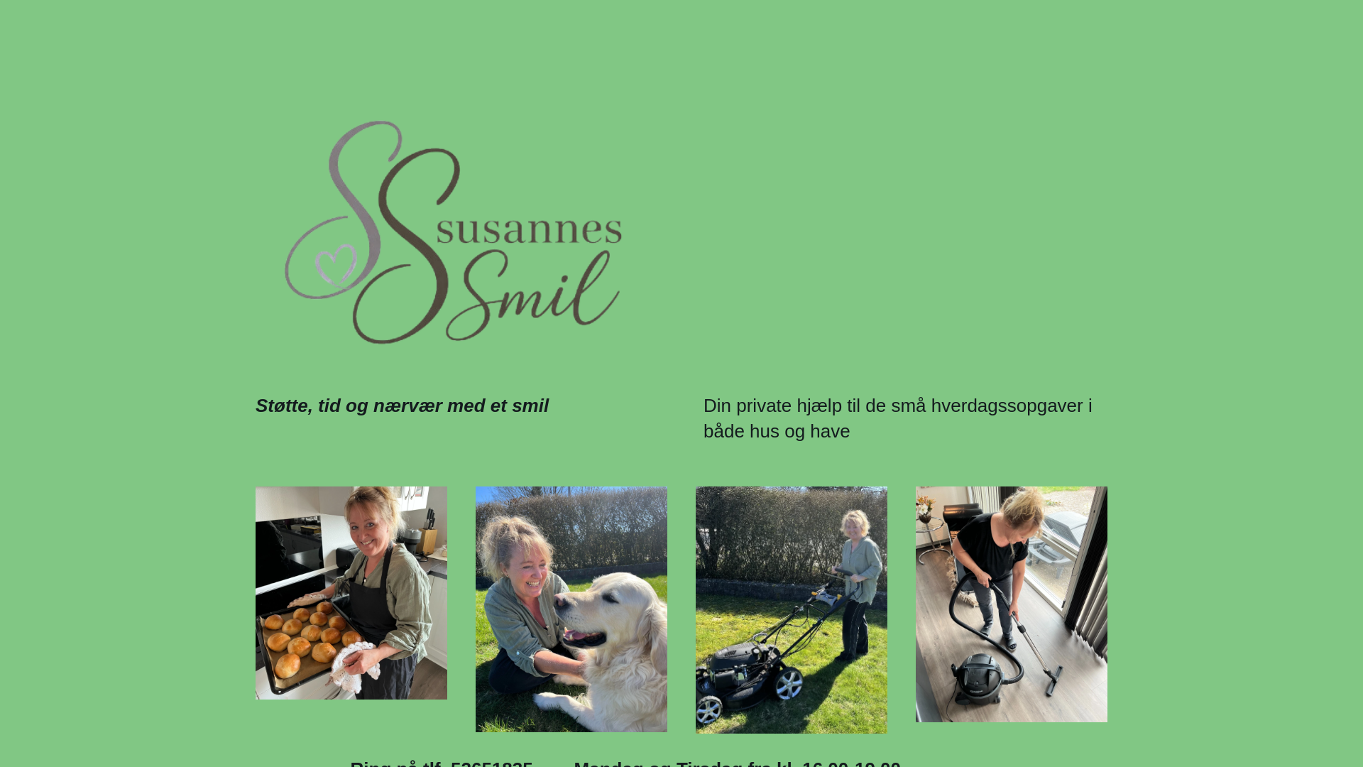 website screenshot of https://susannes-smil.dk