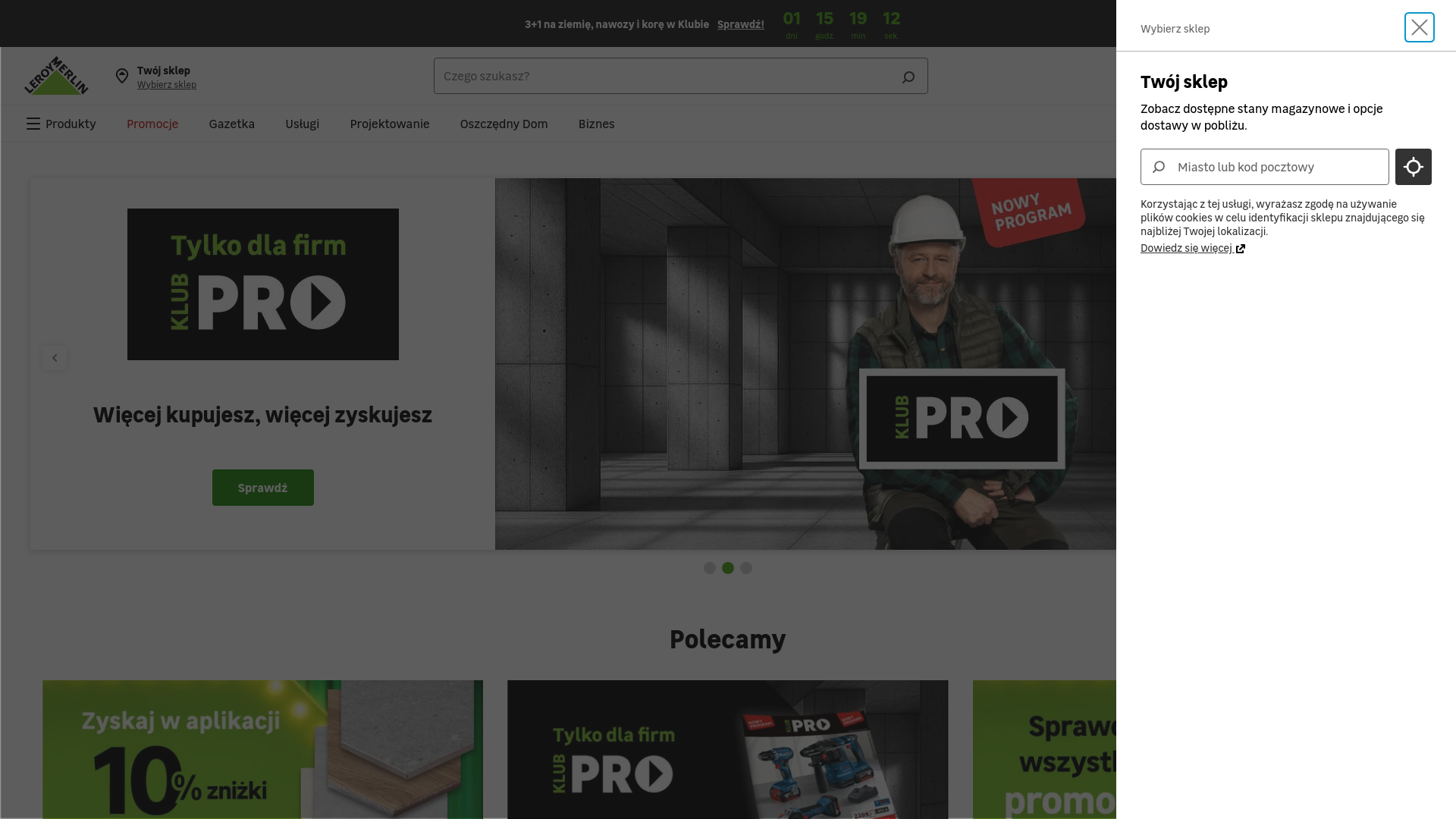 website screenshot of https://www.leroymerlin.pl