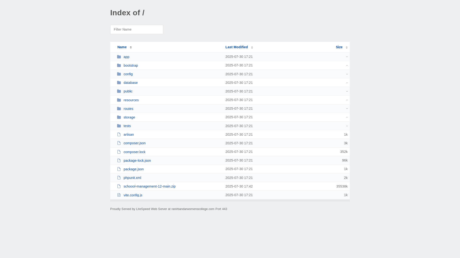 website screenshot of https://ranirbandarwomenscollege.com/