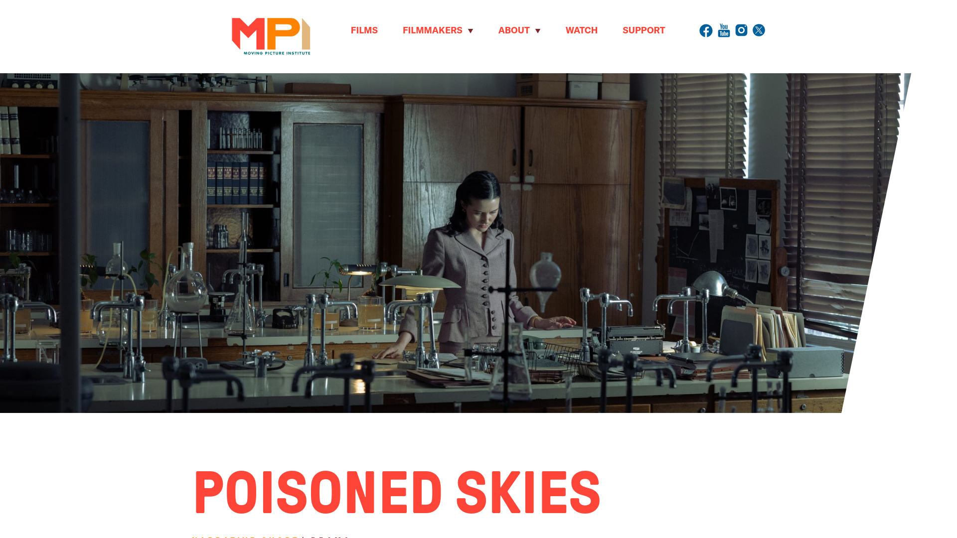website screenshot of https://poisonedskiesfilm.com/