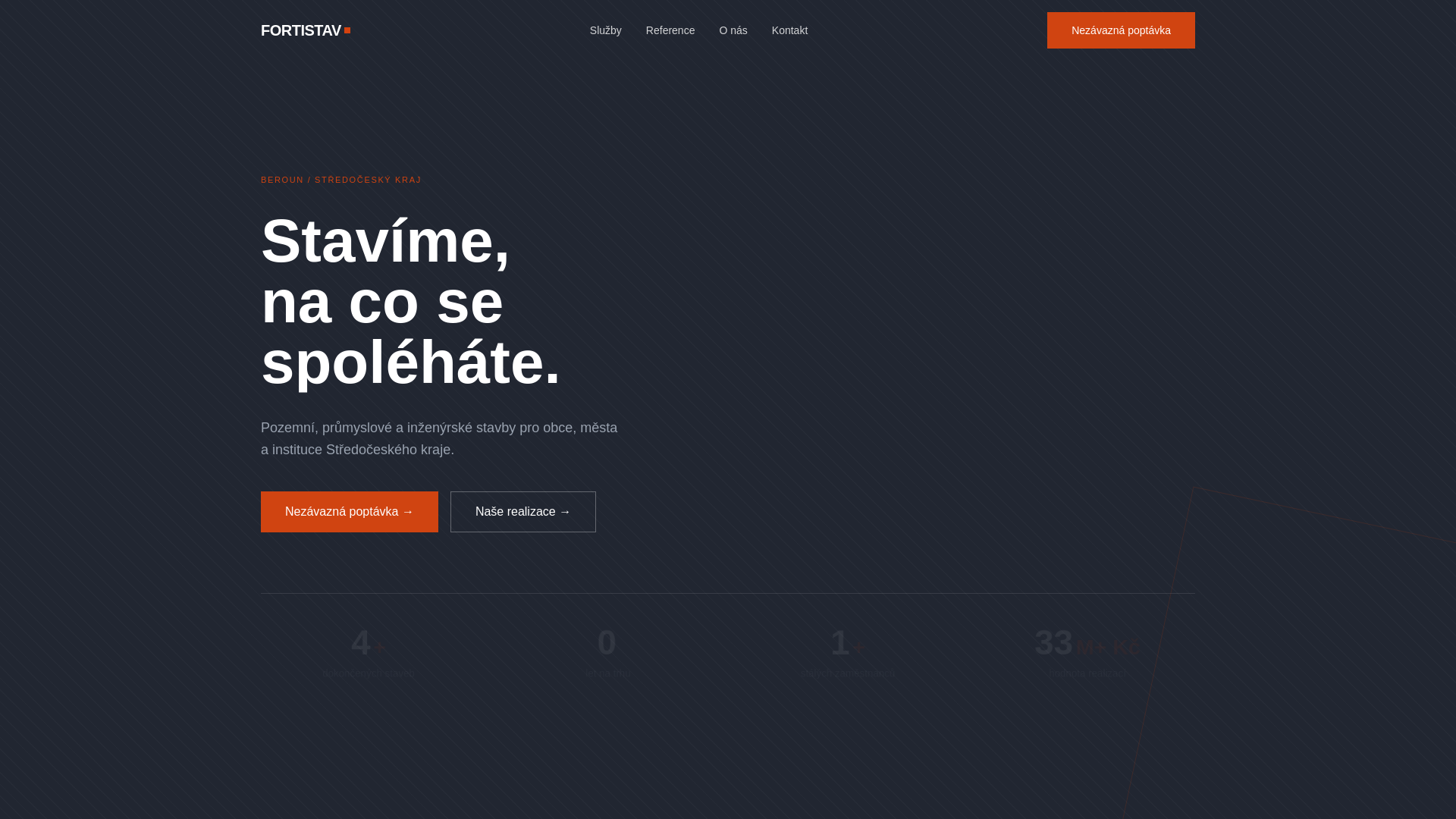 website screenshot of https://fortistav.cz