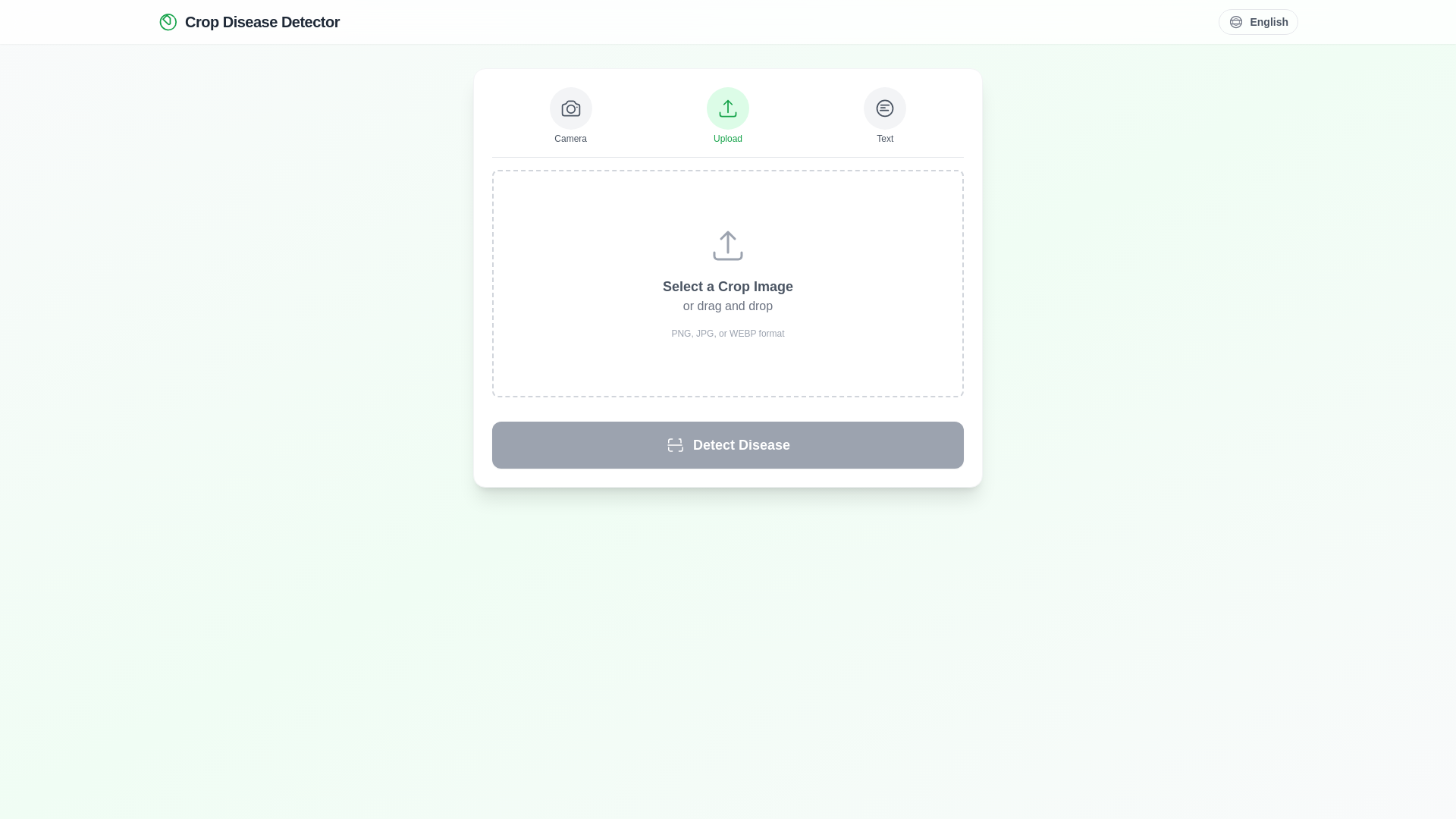 website screenshot of https://crop-disease-detector-598.pages.dev/