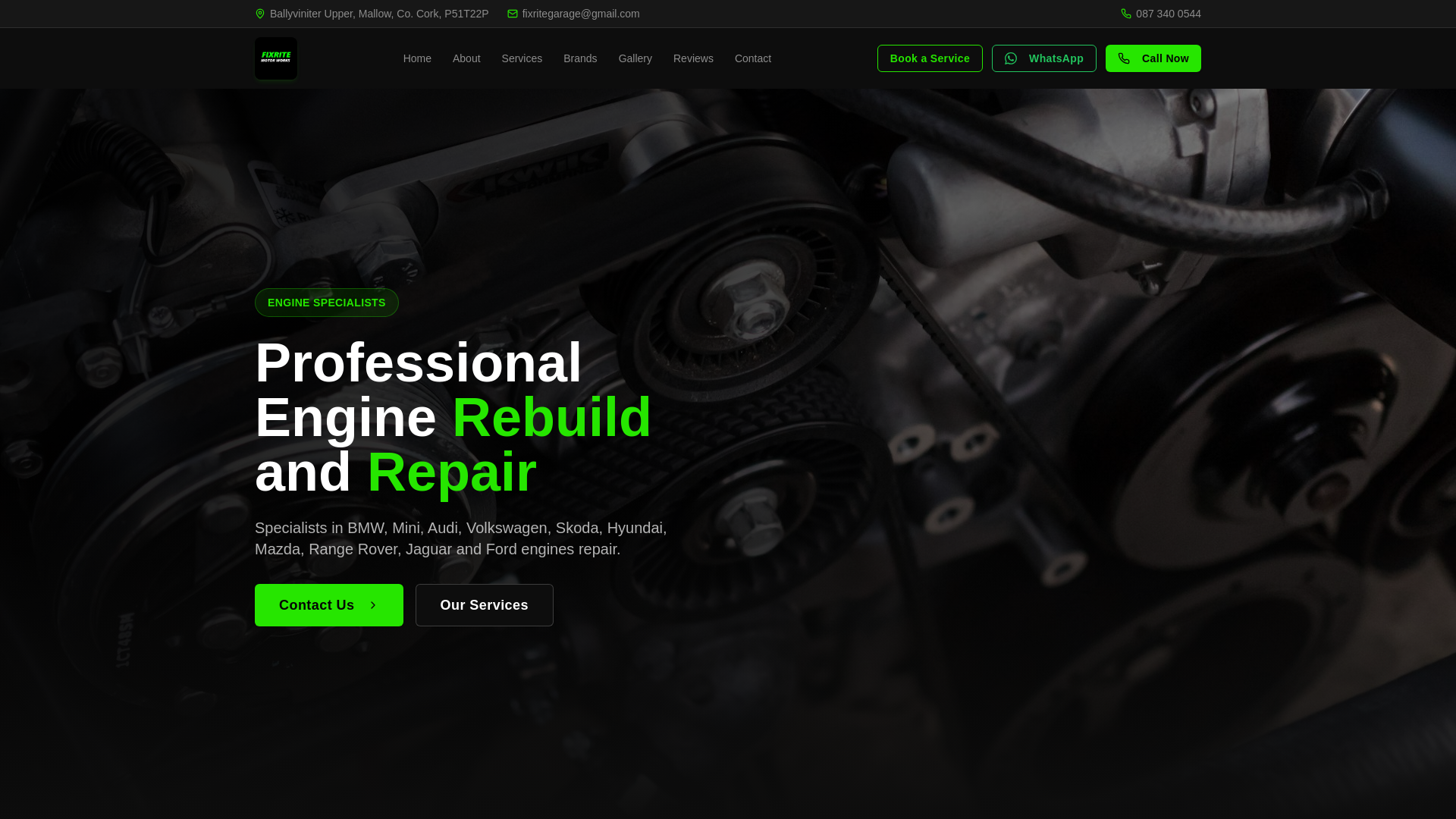 website screenshot of https://fixritemotorworks.ie/