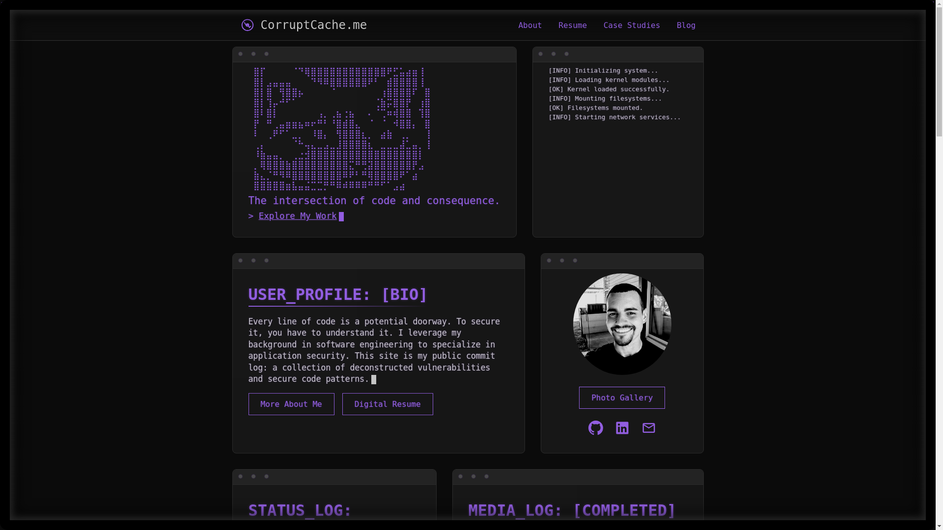 website screenshot of https://corruptcache.pages.dev/