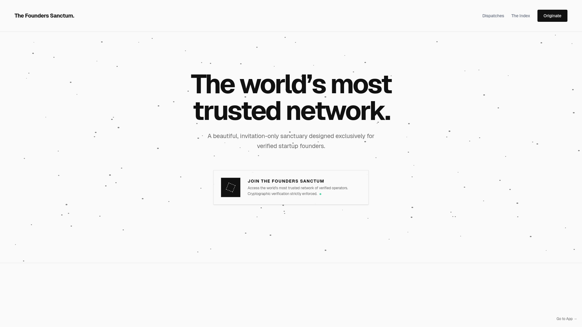 website screenshot of https://thefoundersanctum.com/