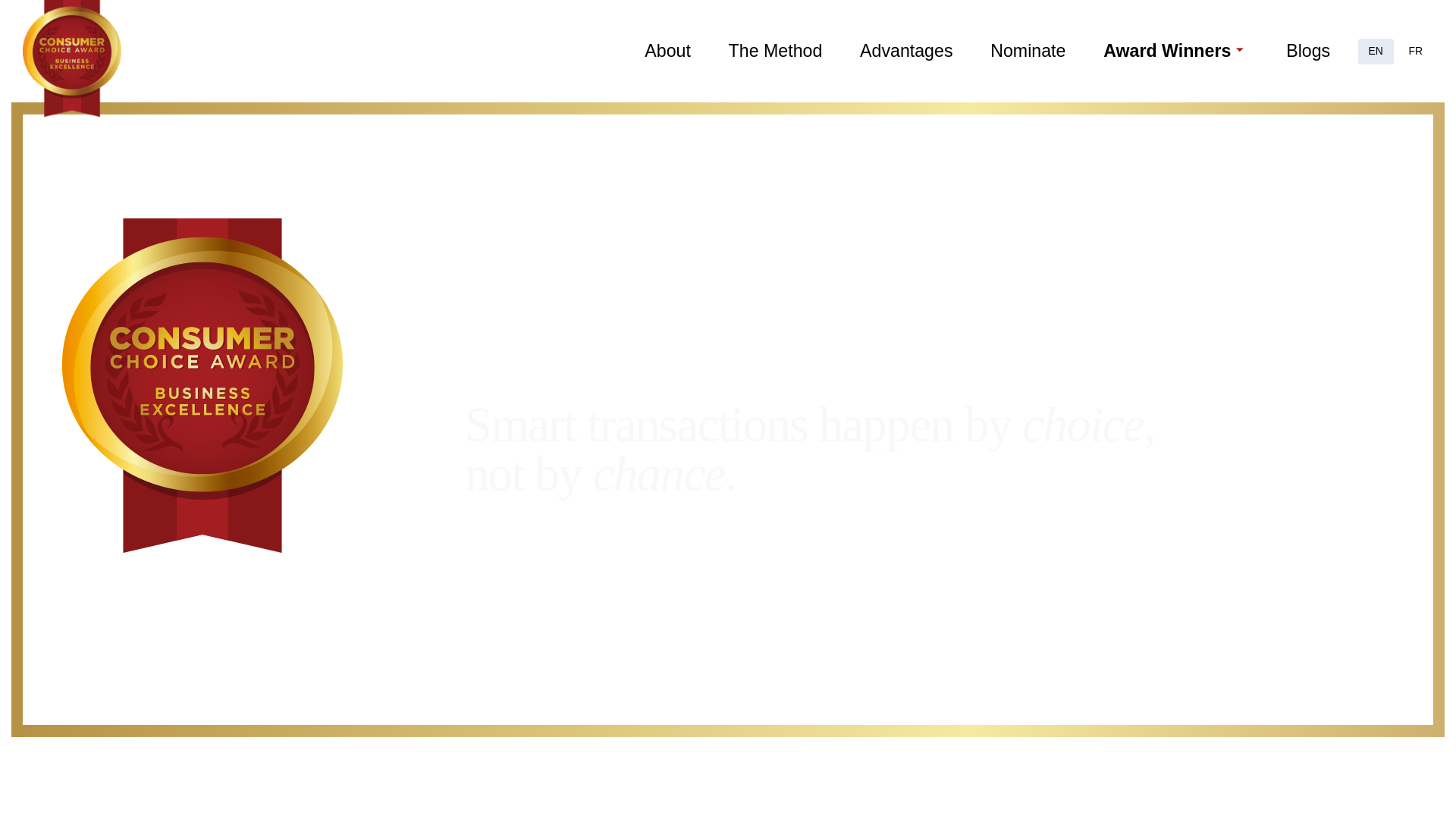 website screenshot of https://tryccaward.com/
