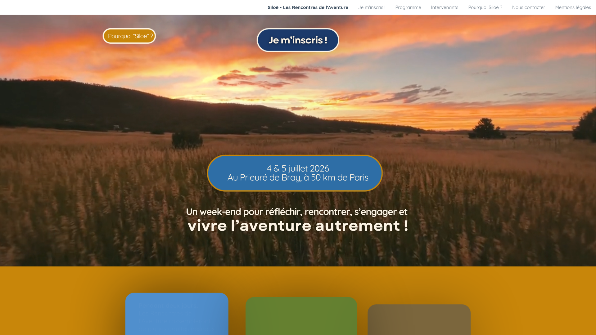 website screenshot of https://siloe-les-rencontresdelaventure.com