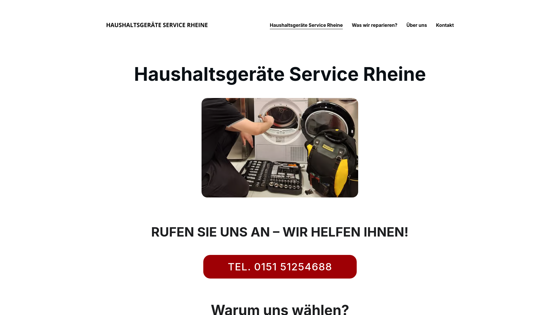 website screenshot of https://hausgeraeteservice-rheine.de