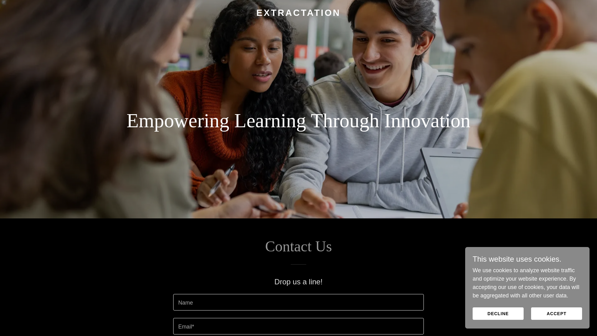 website screenshot of https://extractation.com/